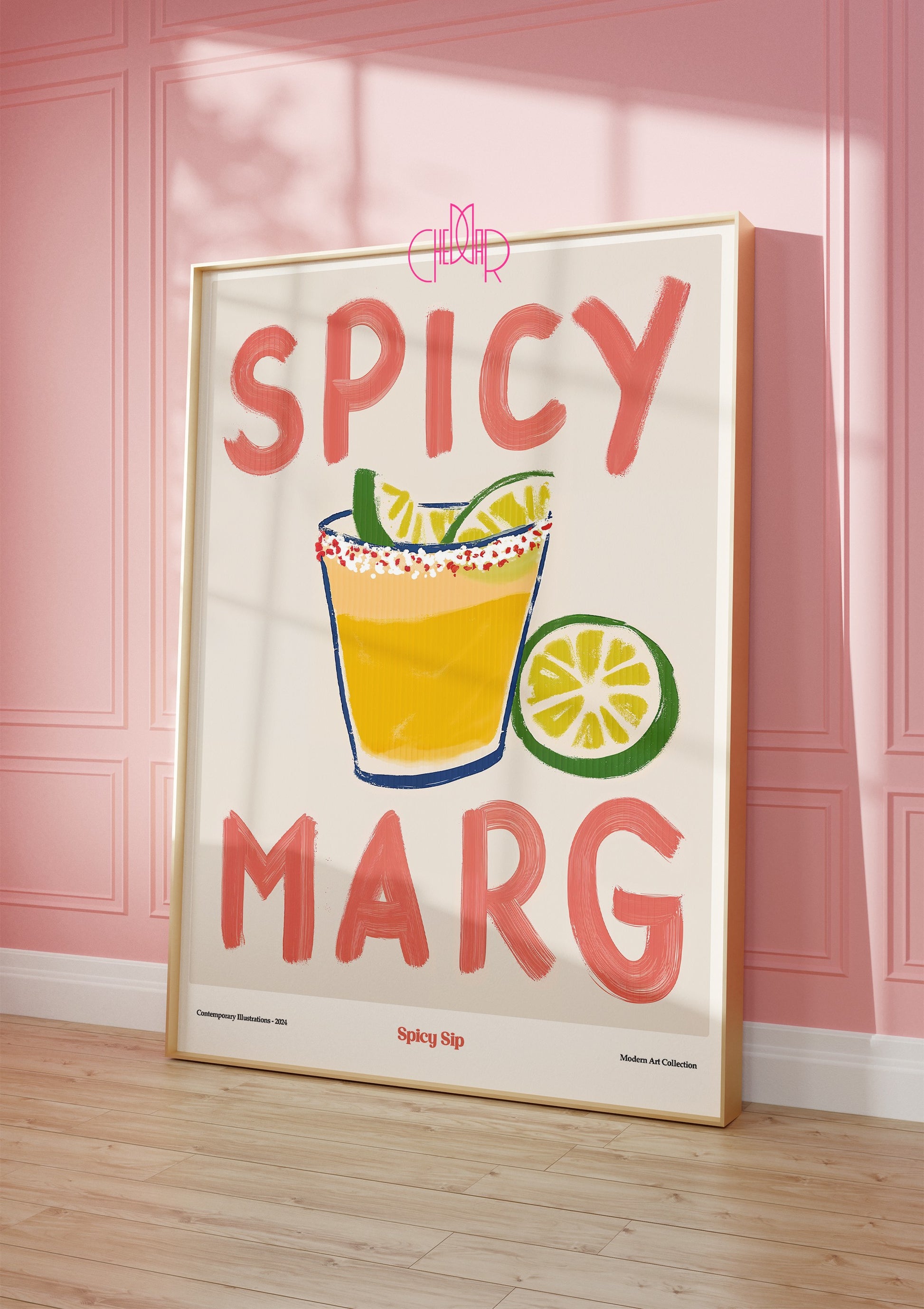 Spicy Marg, Spicy Sip poster, modernism, contemporary art