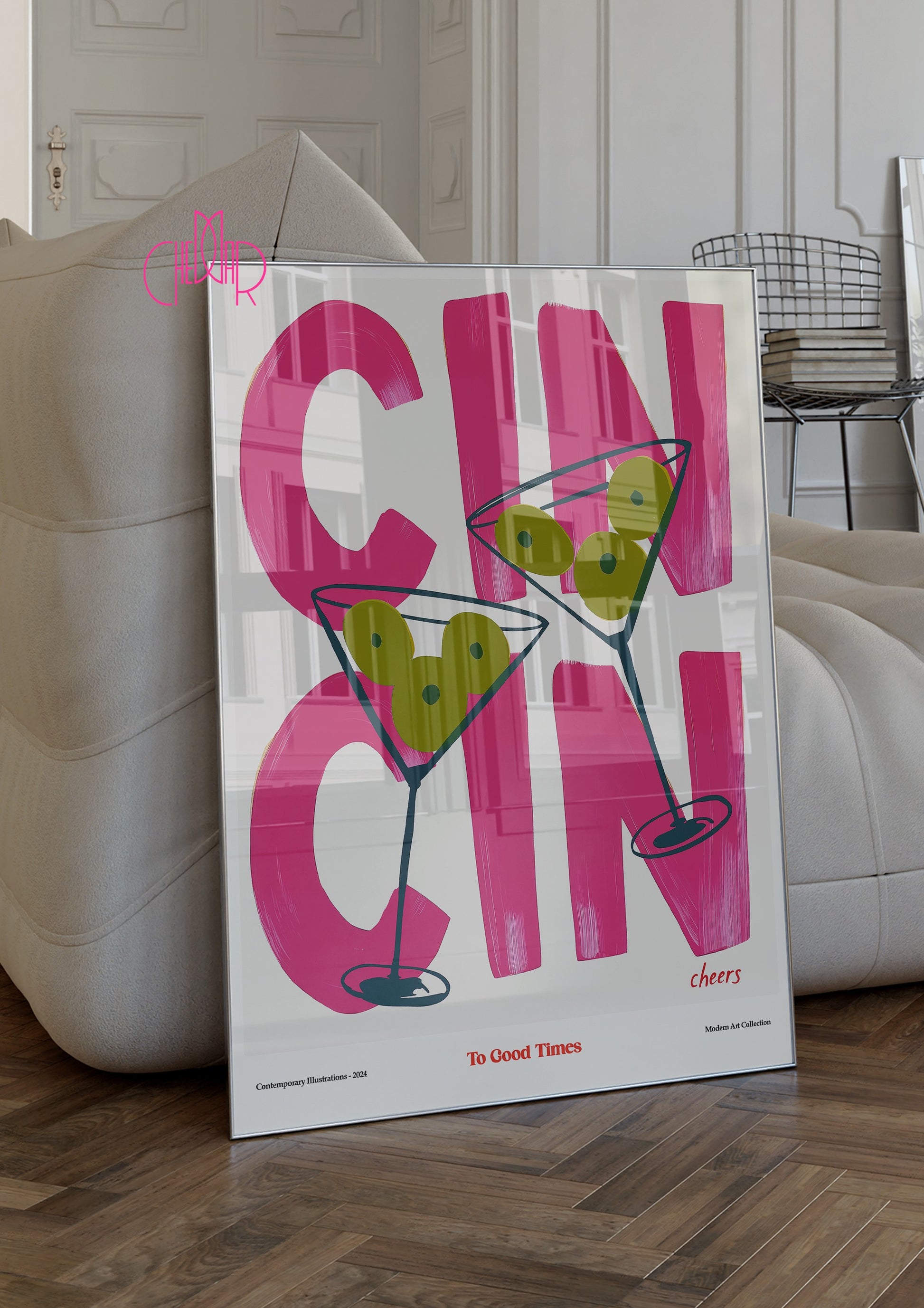 Modernist poster Cin Cin- To Good Times, Cheers