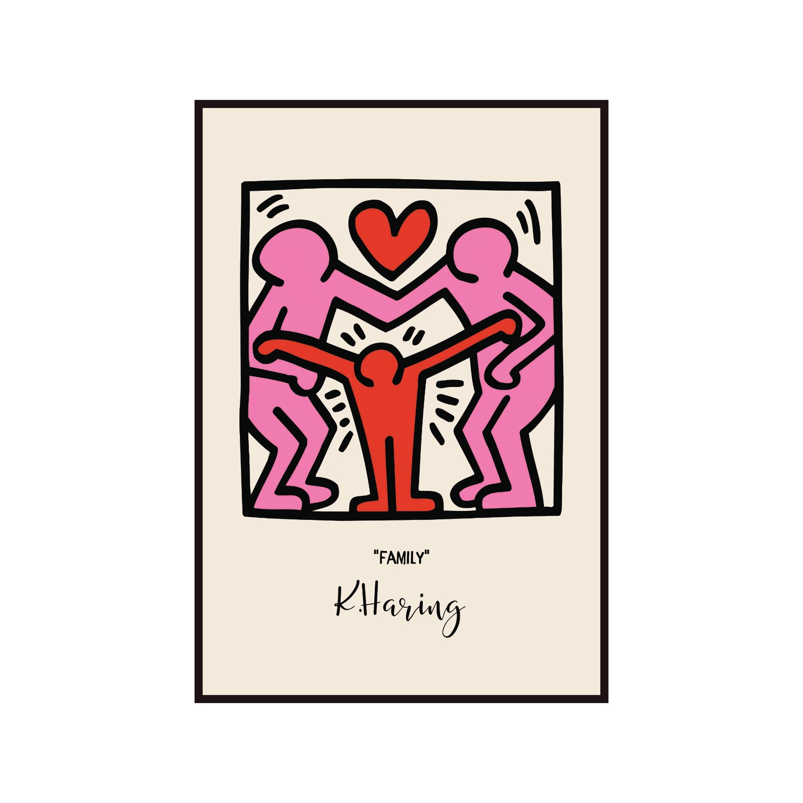 Keith Haring Family poster, family, street art, pop art