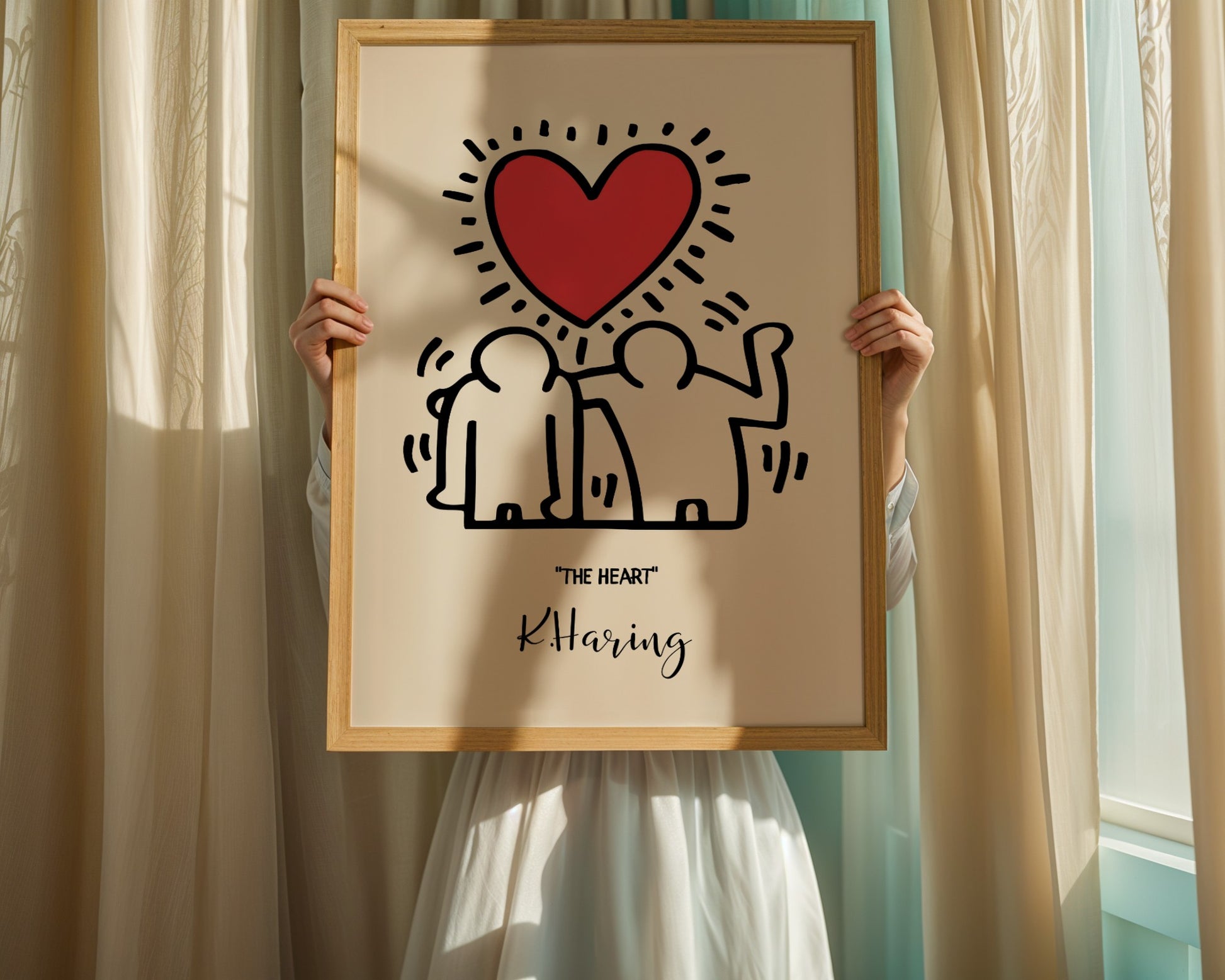 Keith Haring The Heart poster, heart, street art, pop art, modernism