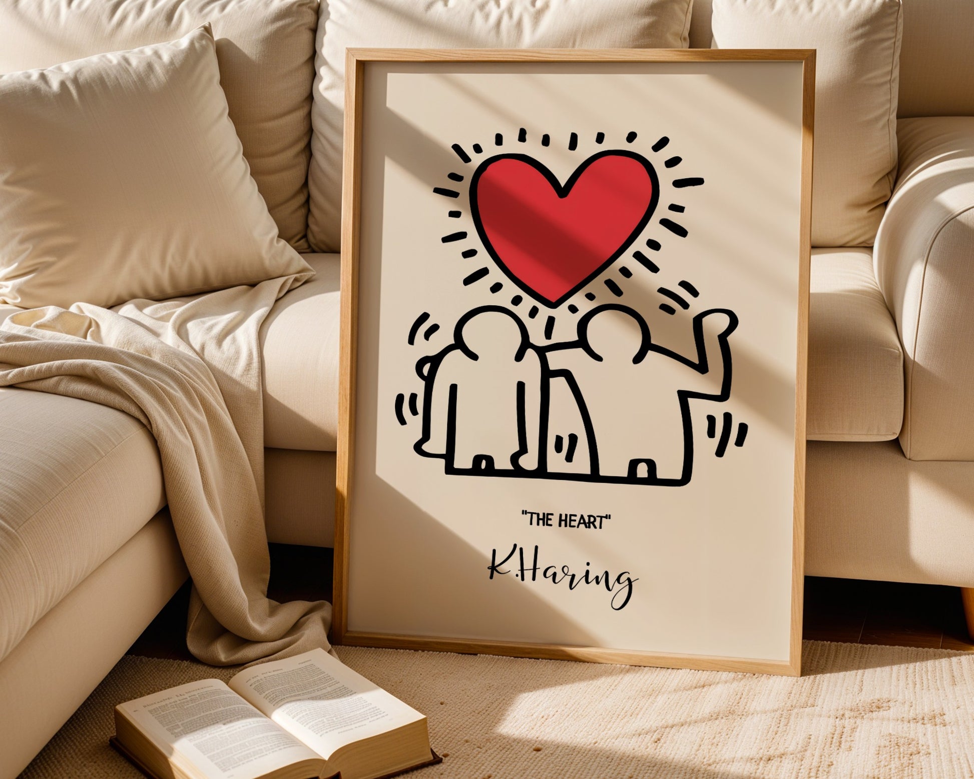 Keith Haring The Heart poster, heart, street art, pop art, modernism