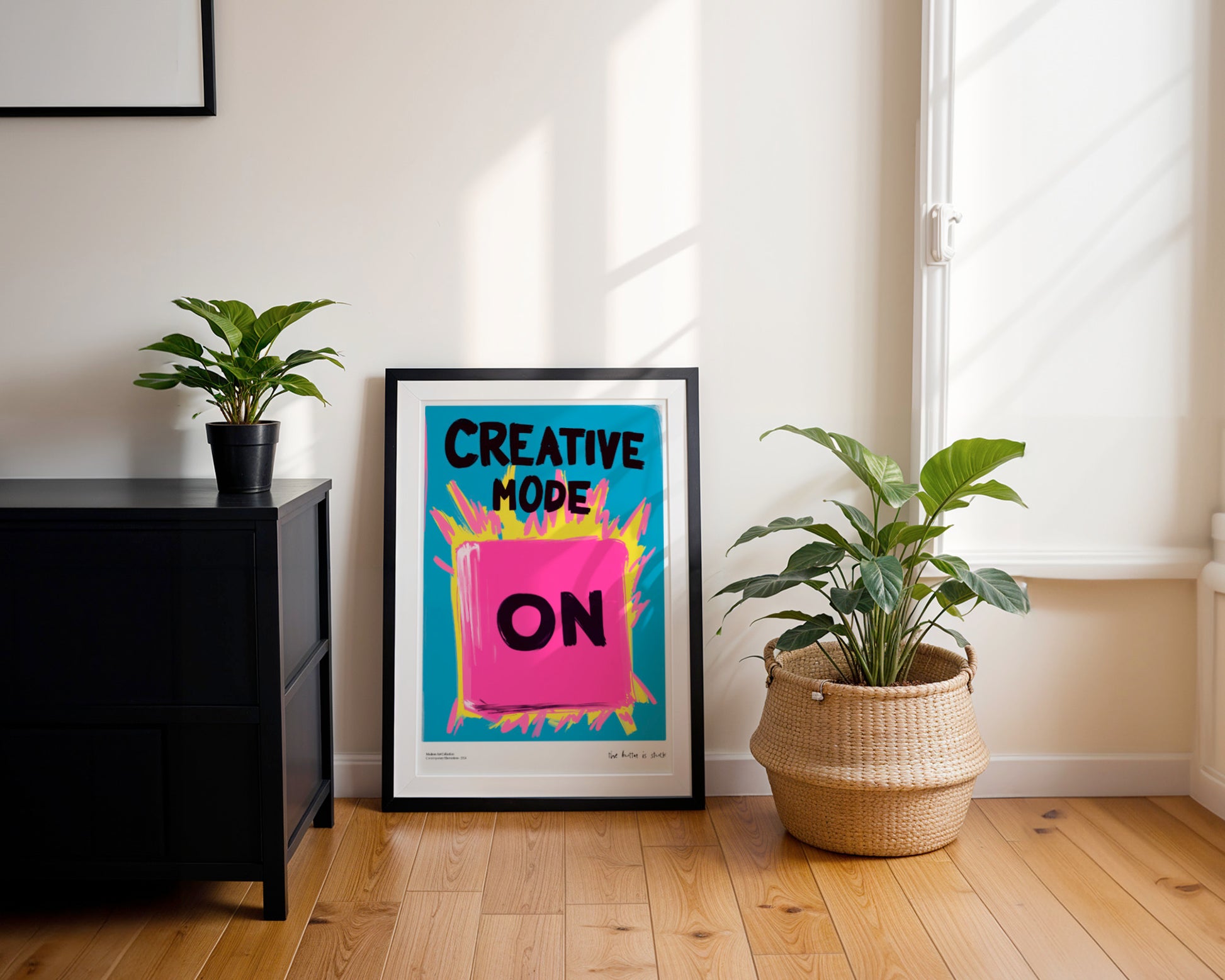 Creative Mode ON poster – your button for endless inspiration!