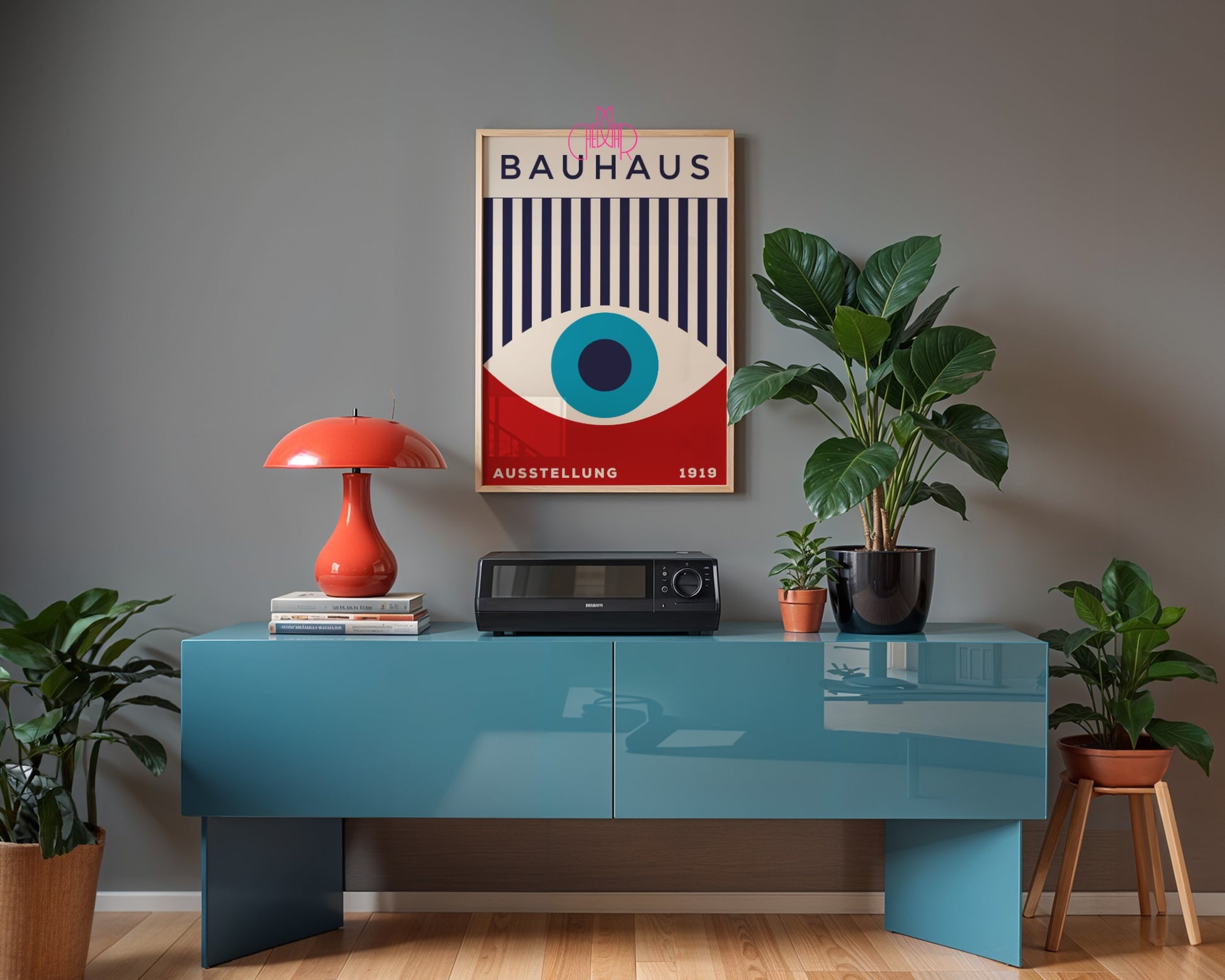 Bauhaus poster "Eye of the Prophet", retro, vintage