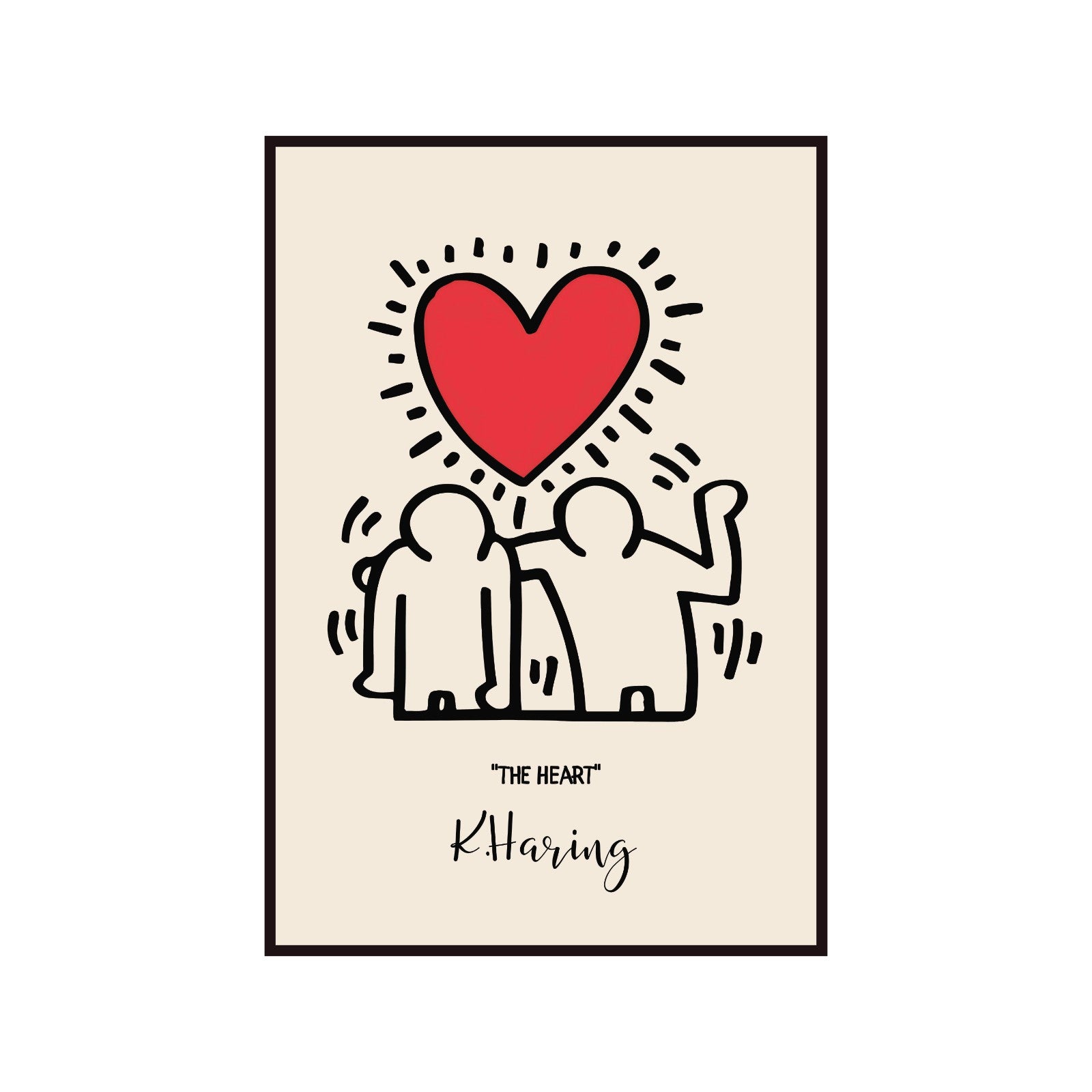Keith Haring The Heart poster, heart, street art, pop art, modernism
