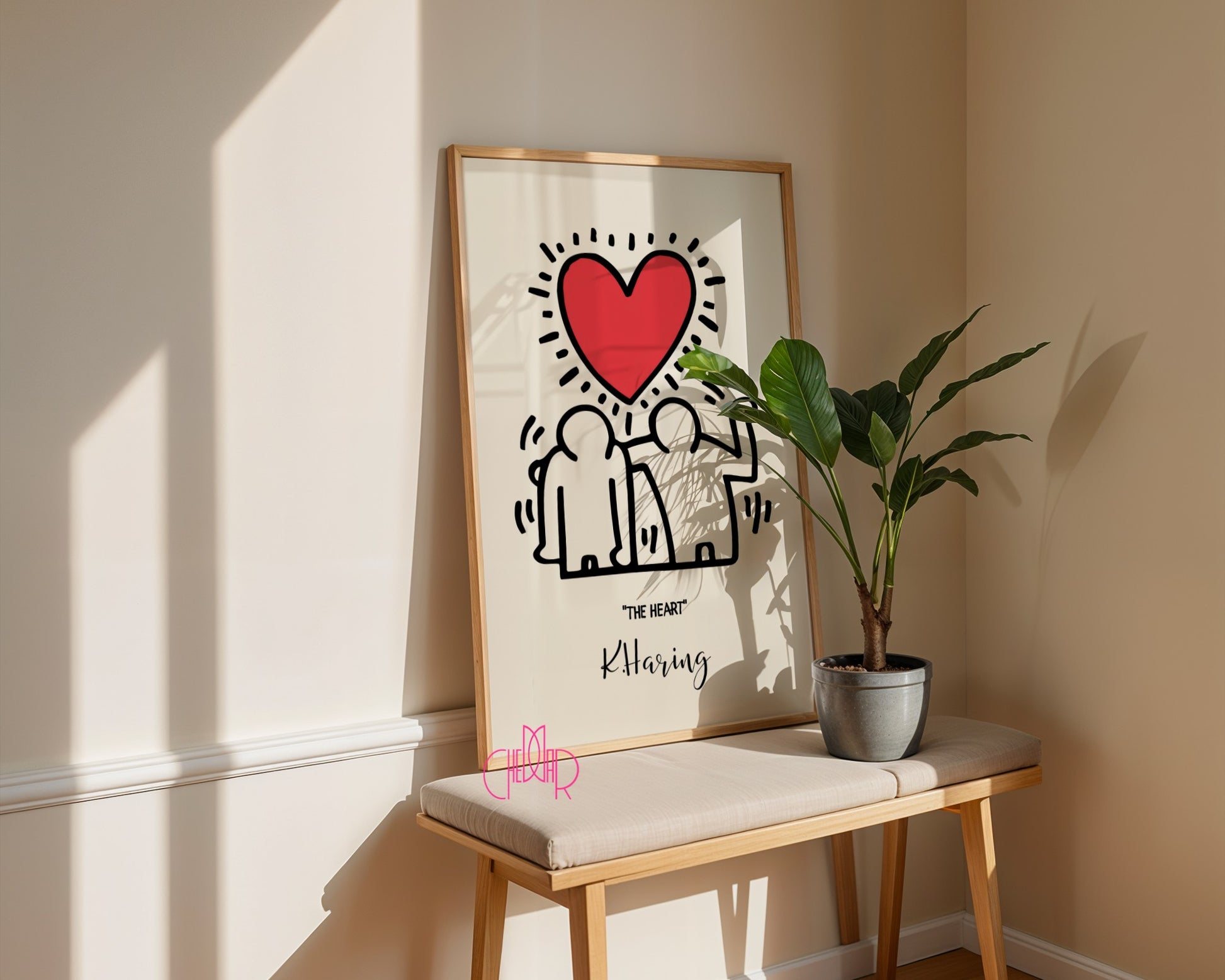 Keith Haring The Heart poster, heart, street art, pop art, modernism