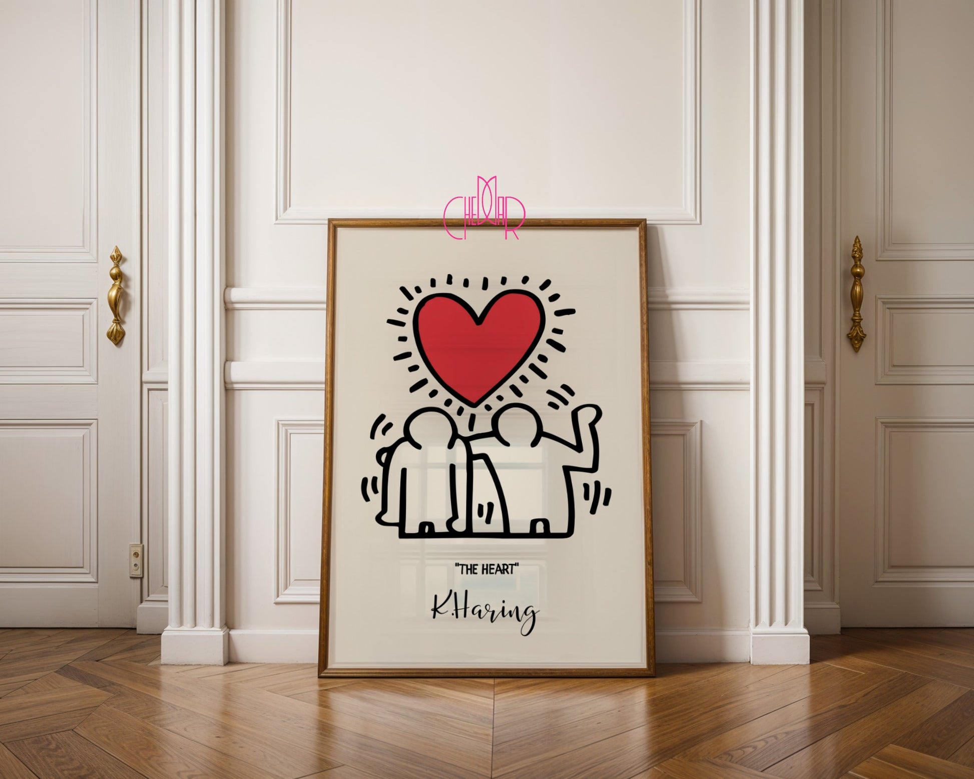 Keith Haring The Heart poster, heart, street art, pop art, modernism
