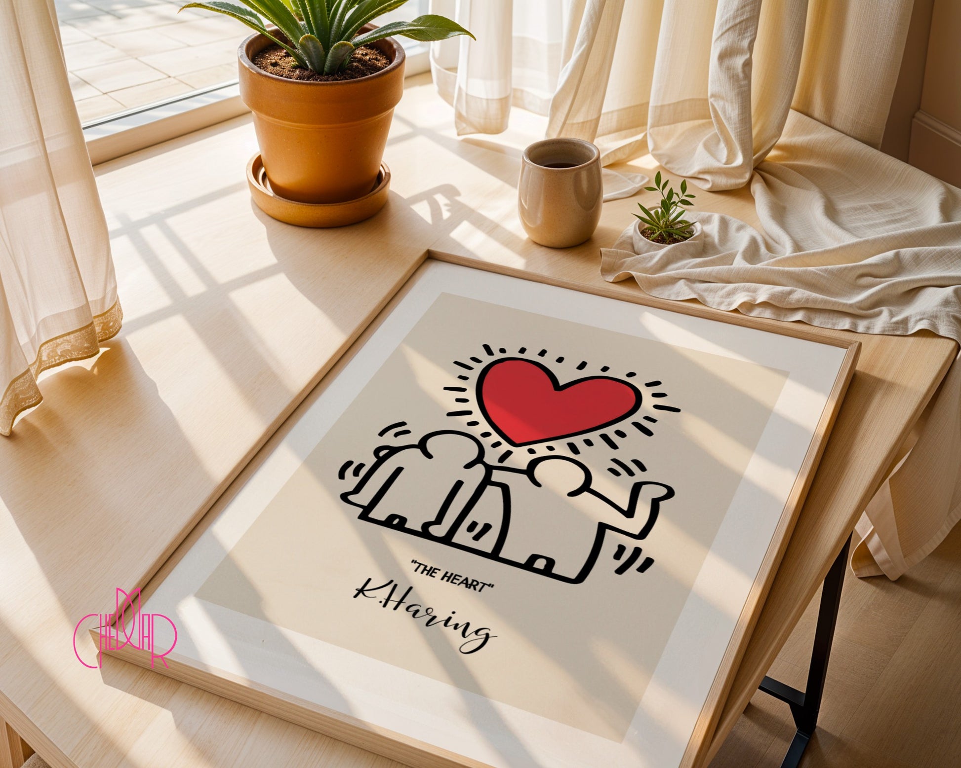 Keith Haring The Heart poster, heart, street art, pop art, modernism