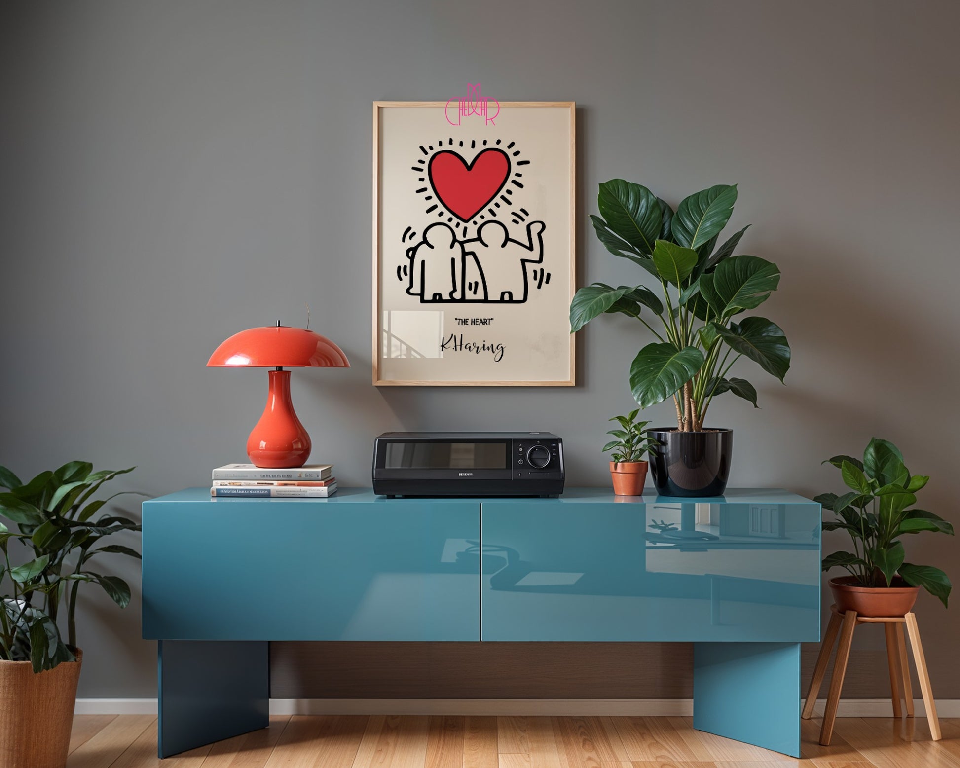 Keith Haring The Heart poster, heart, street art, pop art, modernism