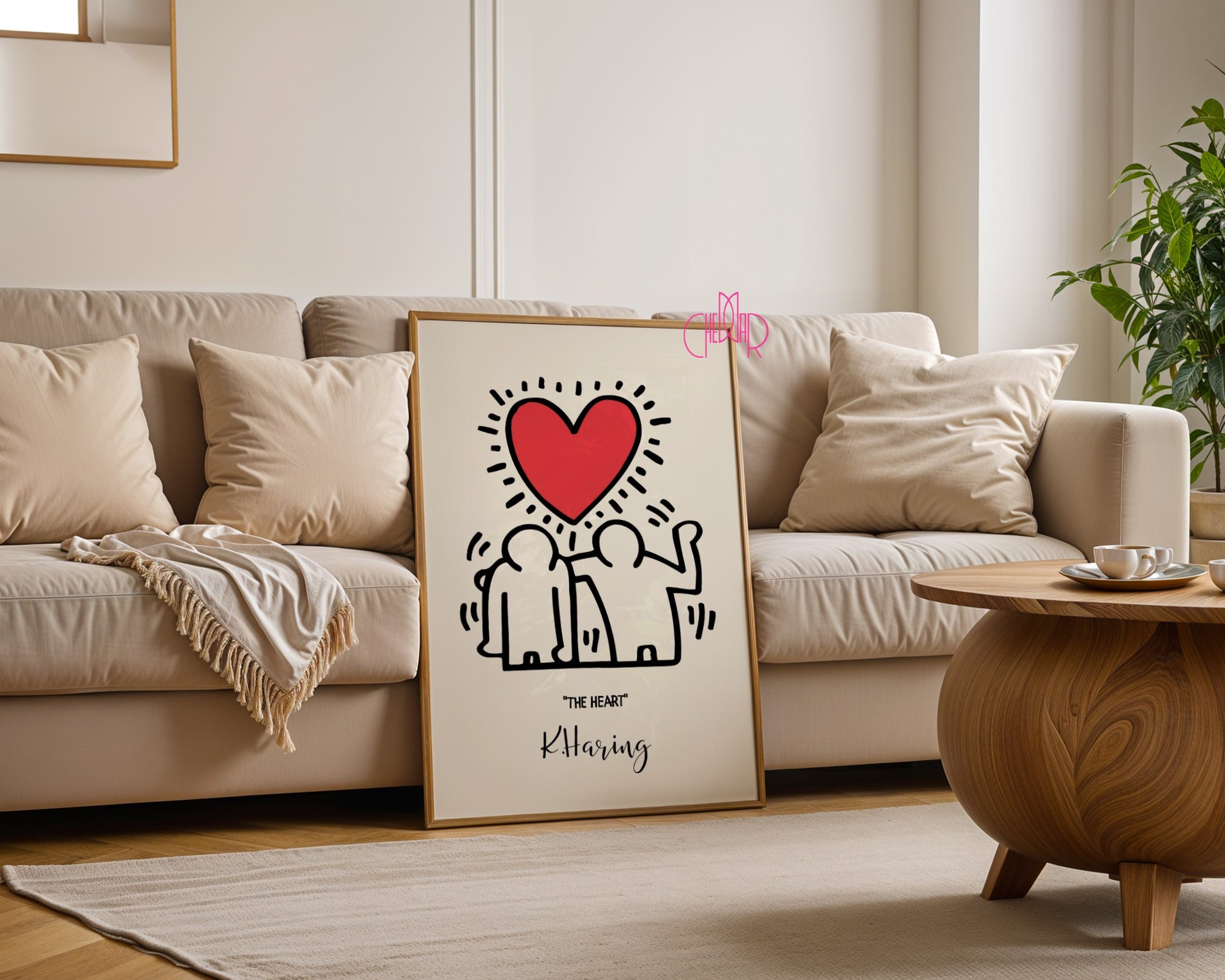 Keith Haring The Heart poster, heart, street art, pop art, modernism