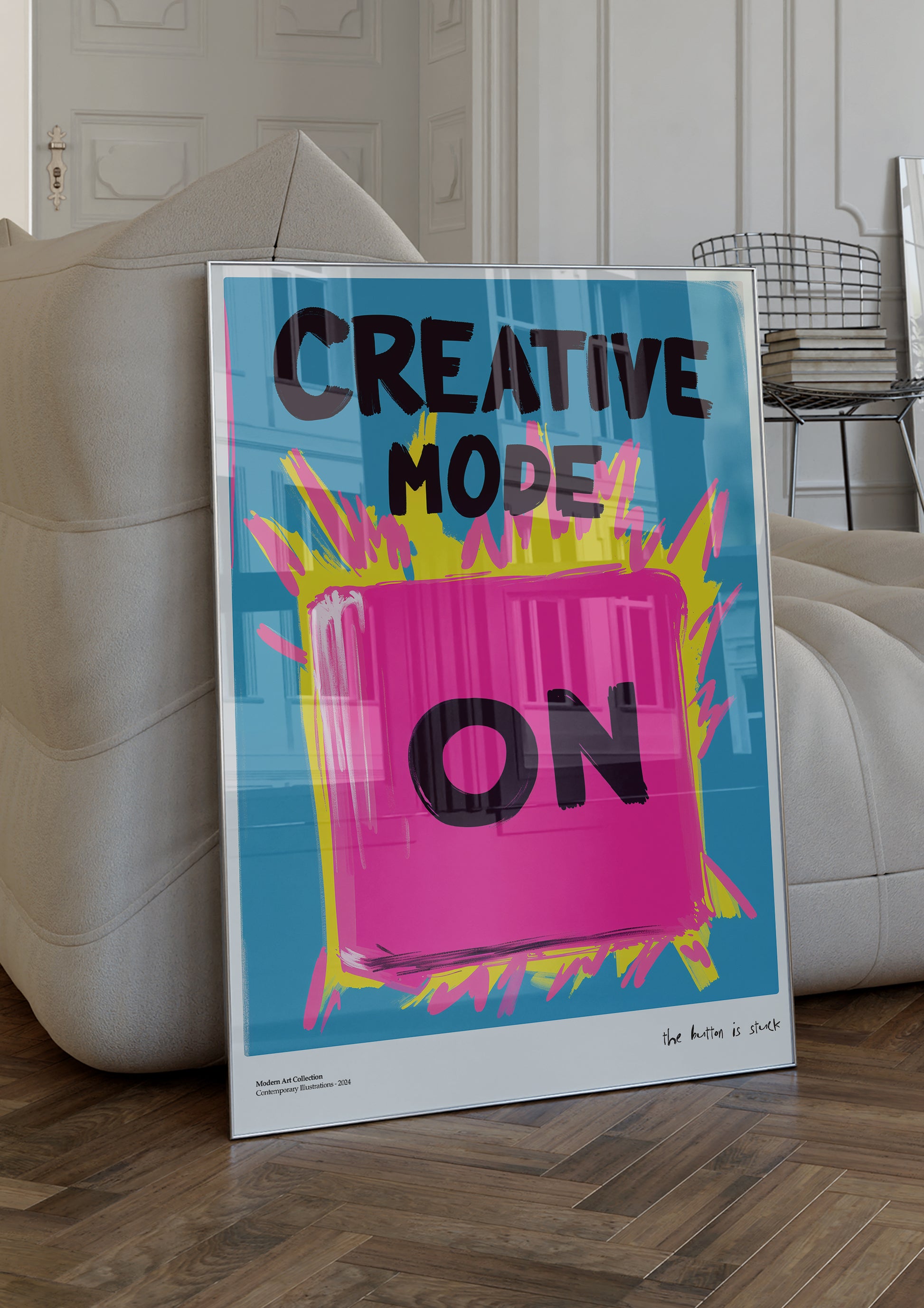 Creative Mode ON poster – your button for endless inspiration!