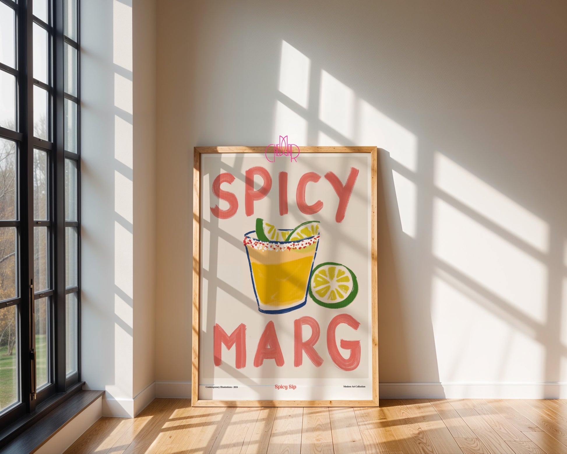 Spicy Marg, Spicy Sip poster, modernism, contemporary art
