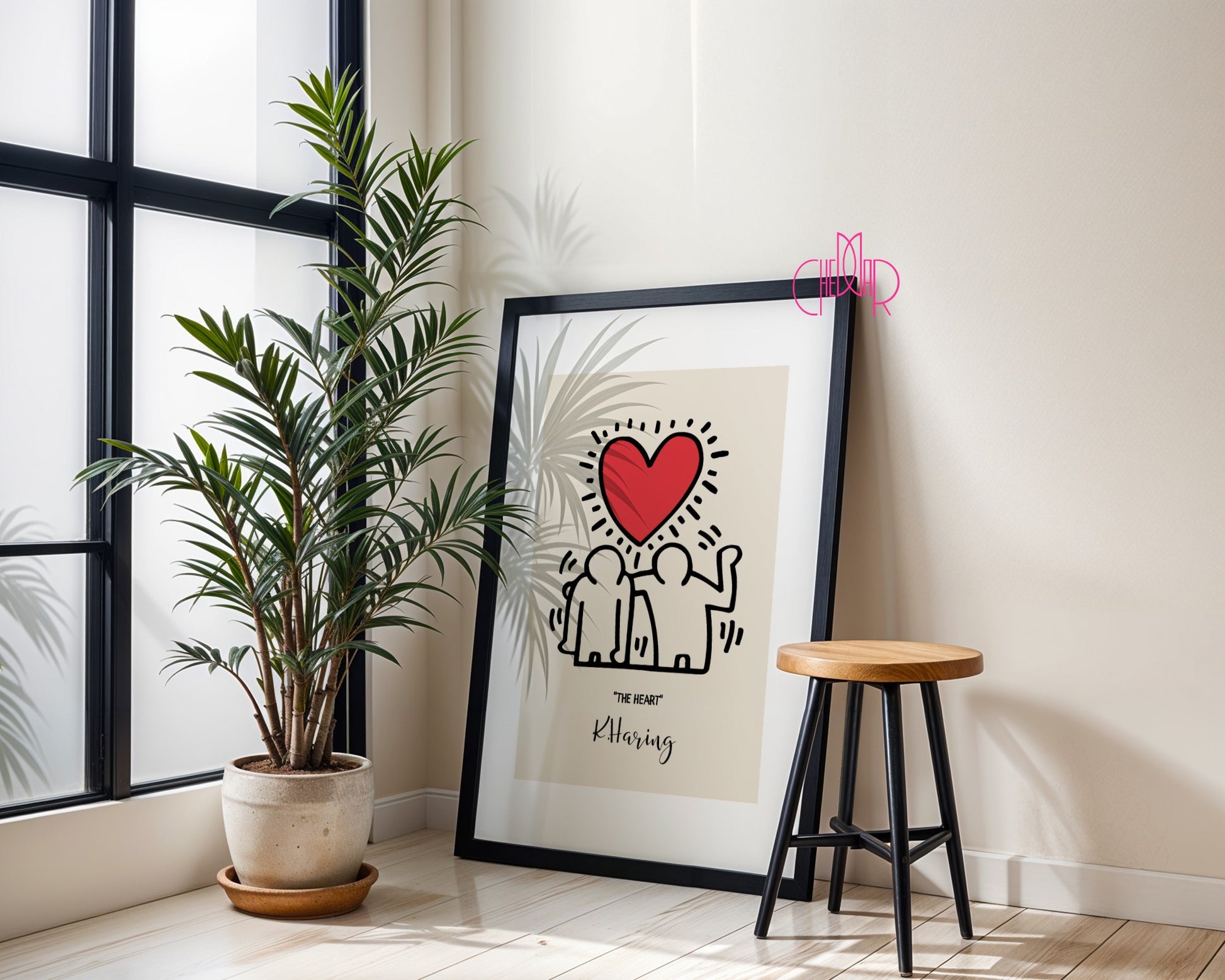Keith Haring The Heart poster, heart, street art, pop art, modernism