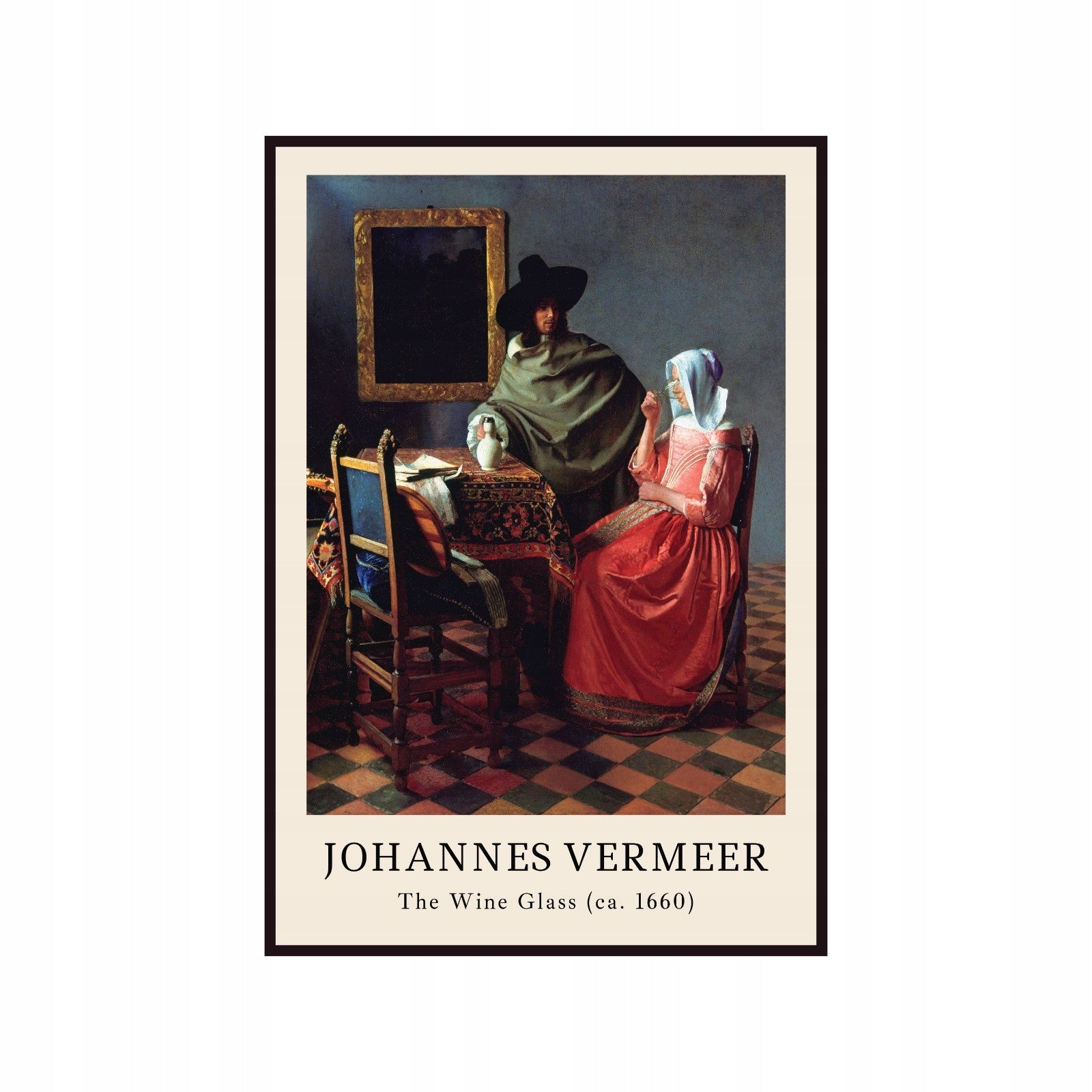 Johannes Vermeer Glass of Wine Poster, Classic Art, Vintage