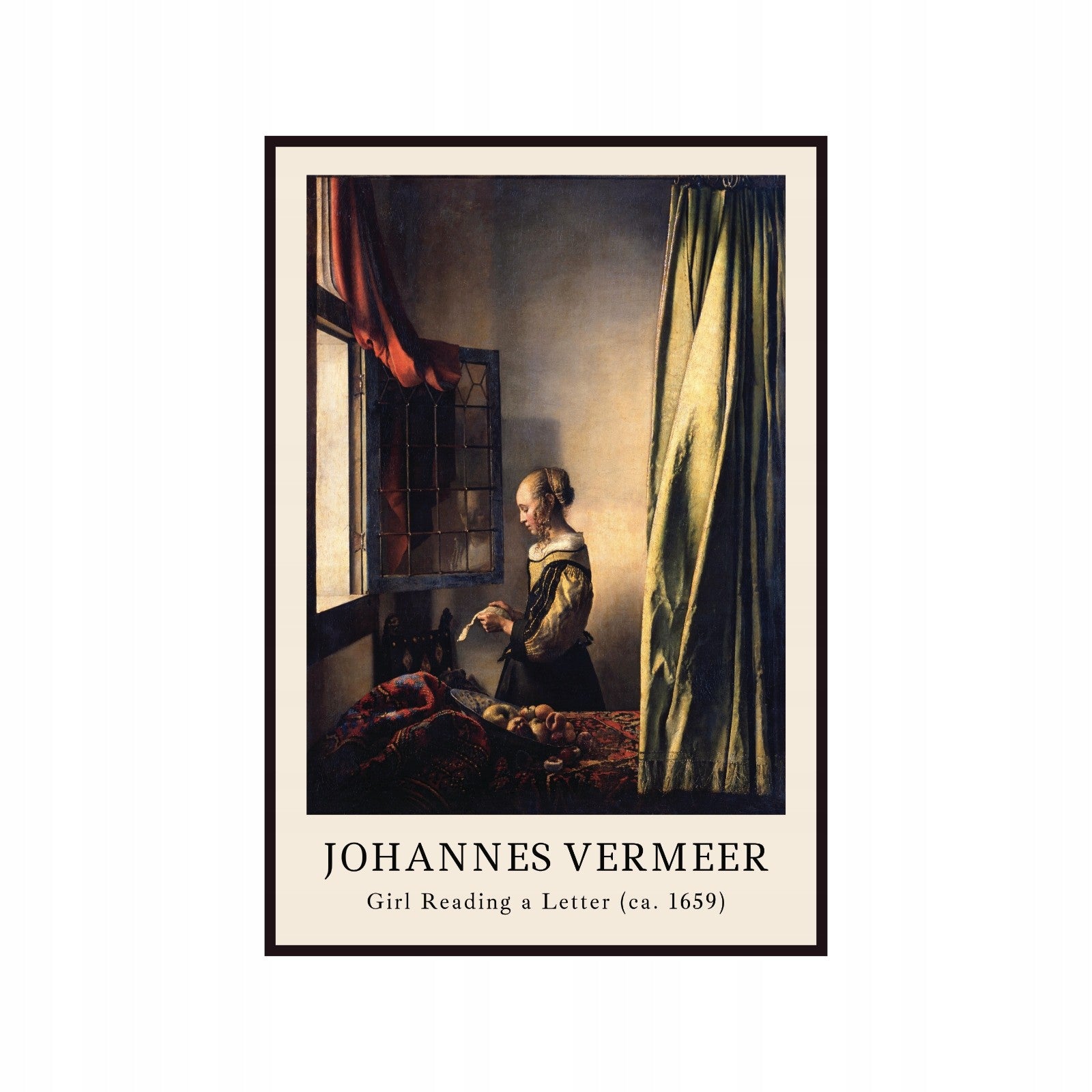 Johannes Vermeer Girl Reading a Letter Poster, Vintage