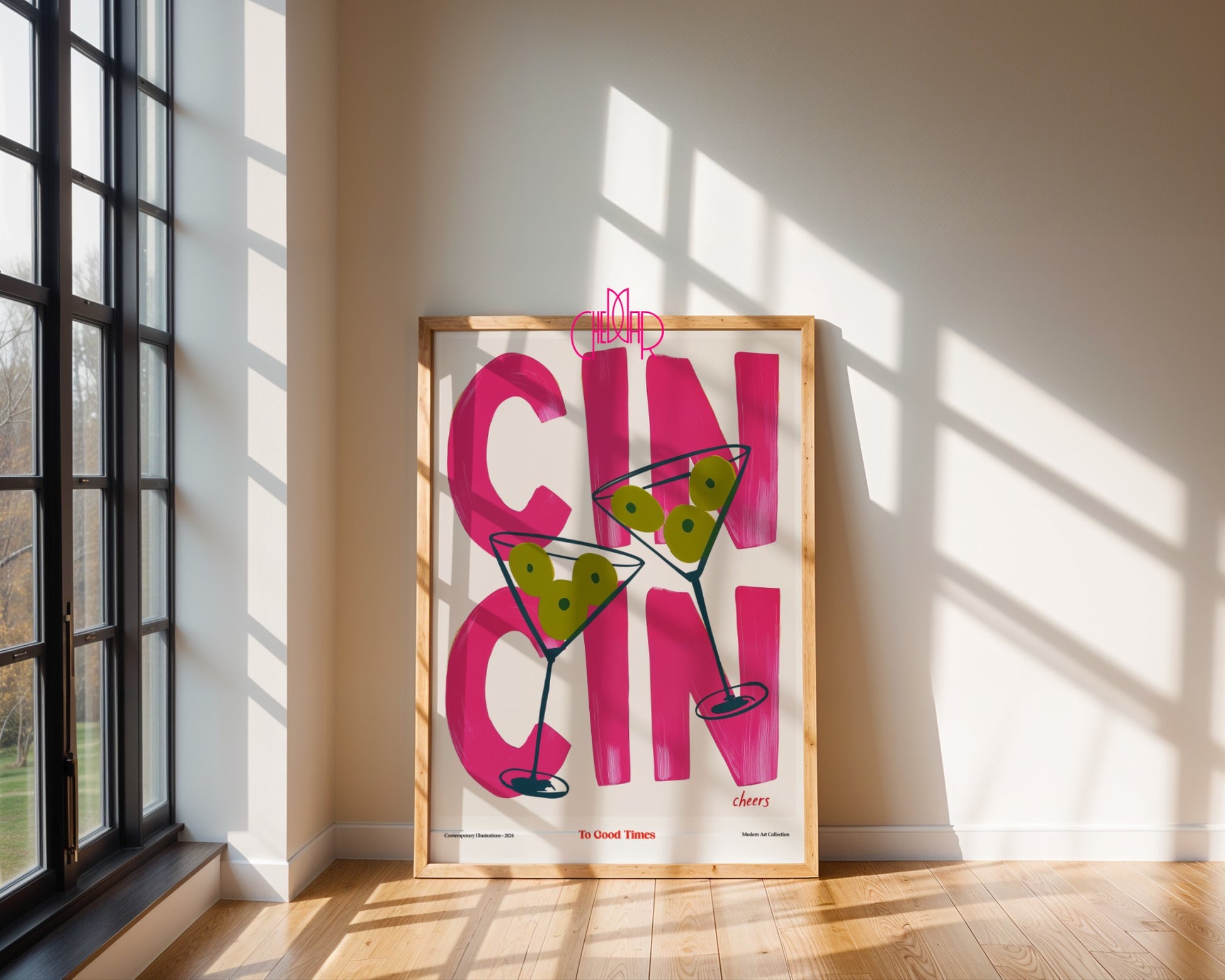 Modernist poster Cin Cin- To Good Times, Cheers