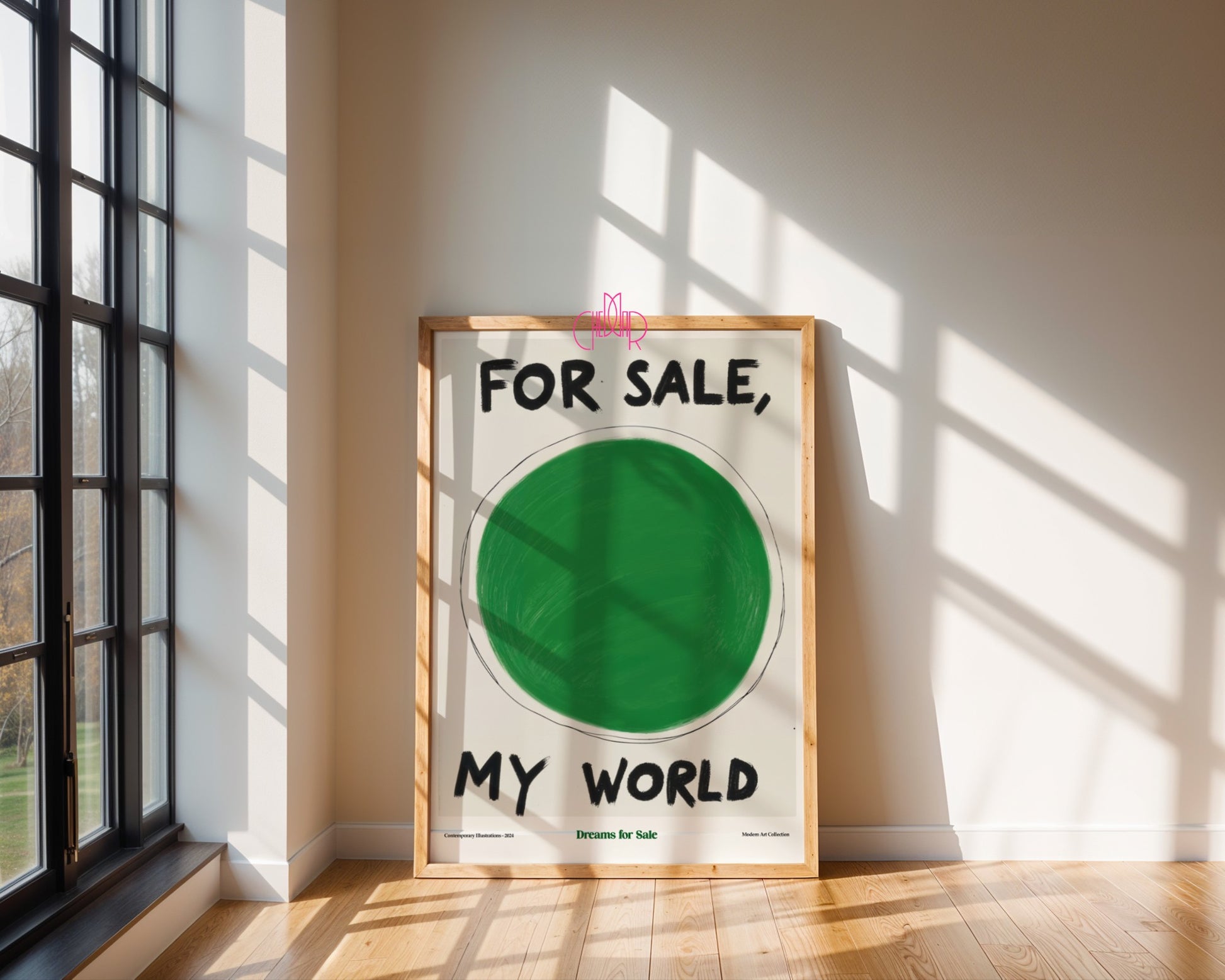 Humorous poster "My World for Sale" - contemporary, modernism