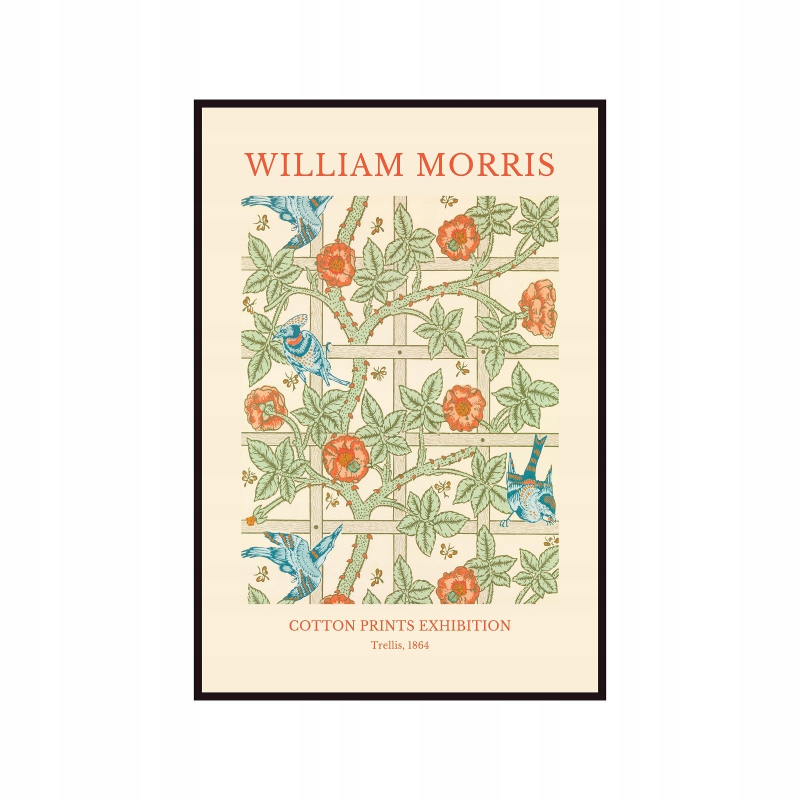 Poster William Morris – Cotton Prints Exhibition, Trellis, 1864