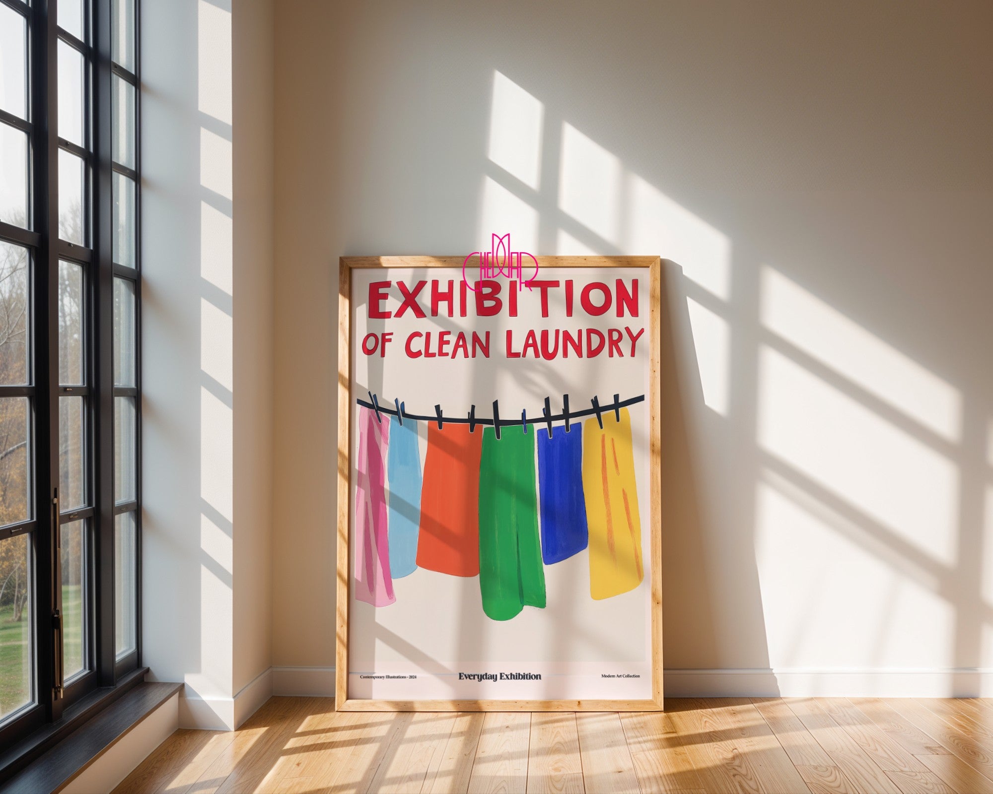 Poster Clean Laundry Exhibition, contemporary art, modernism