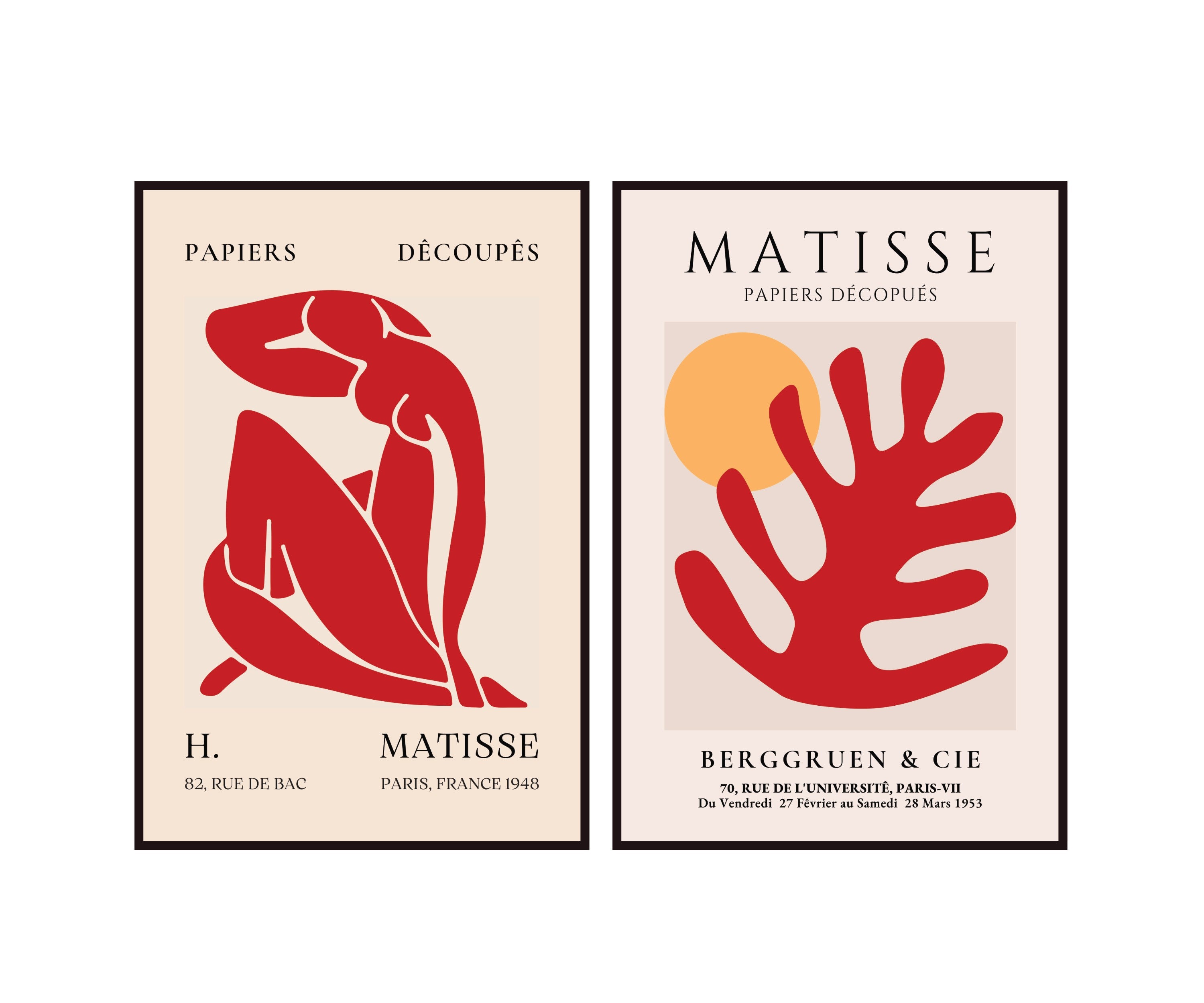 Henri Matisse Paper Clippings poster set, Paris, France