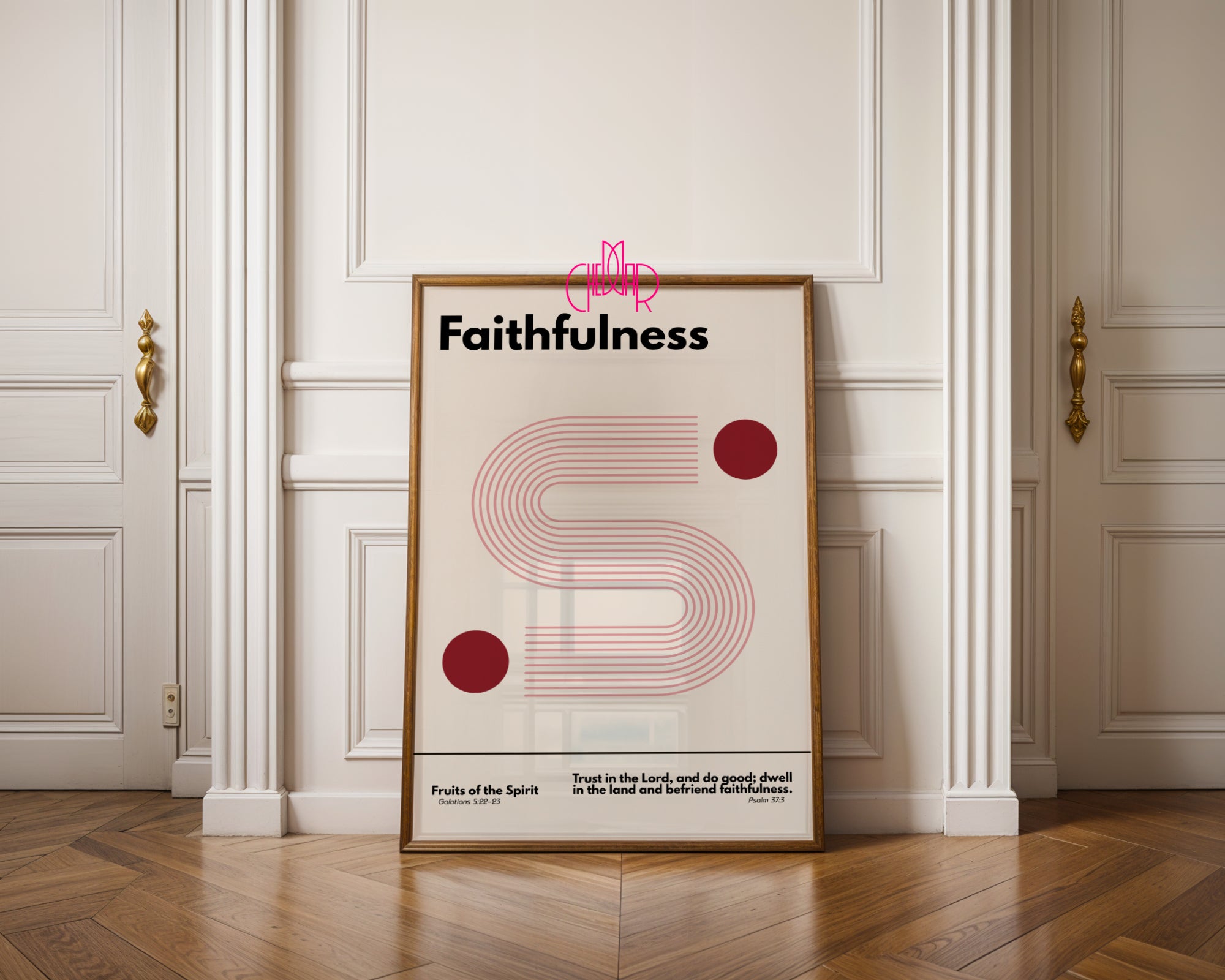 Bauhaus style poster, Gifts of the Holy Spirit series - faithfulness.