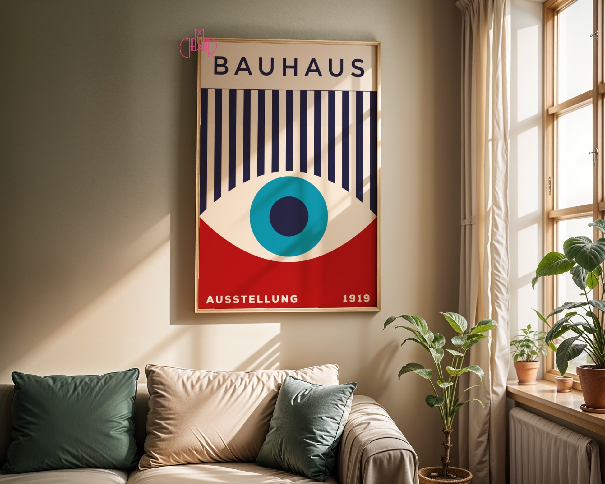Bauhaus poster "Eye of the Prophet", retro, vintage
