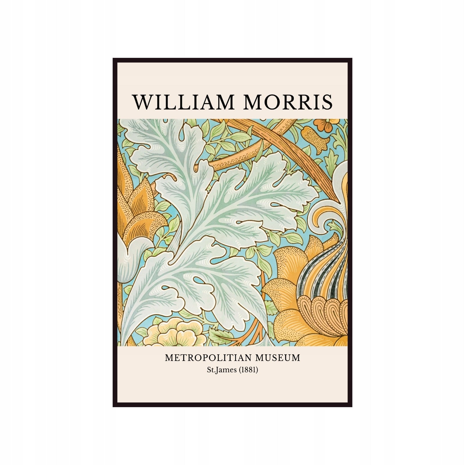 William Morris Metropolitan Museum poster, St. James 1881, flowers