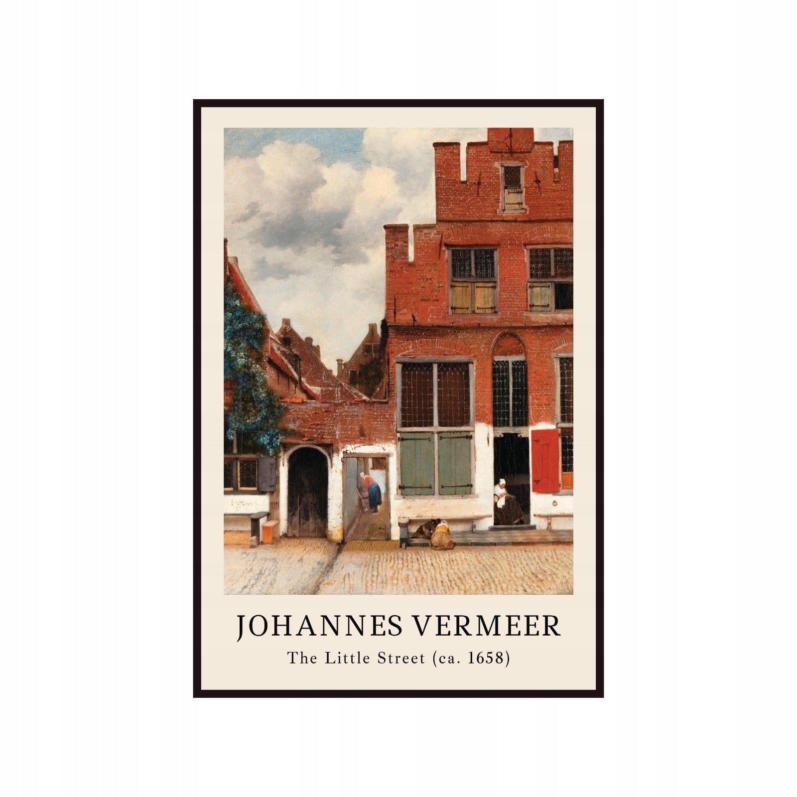 Poster Johannes Vermeer Small Street, Historic Buildings, Vintage