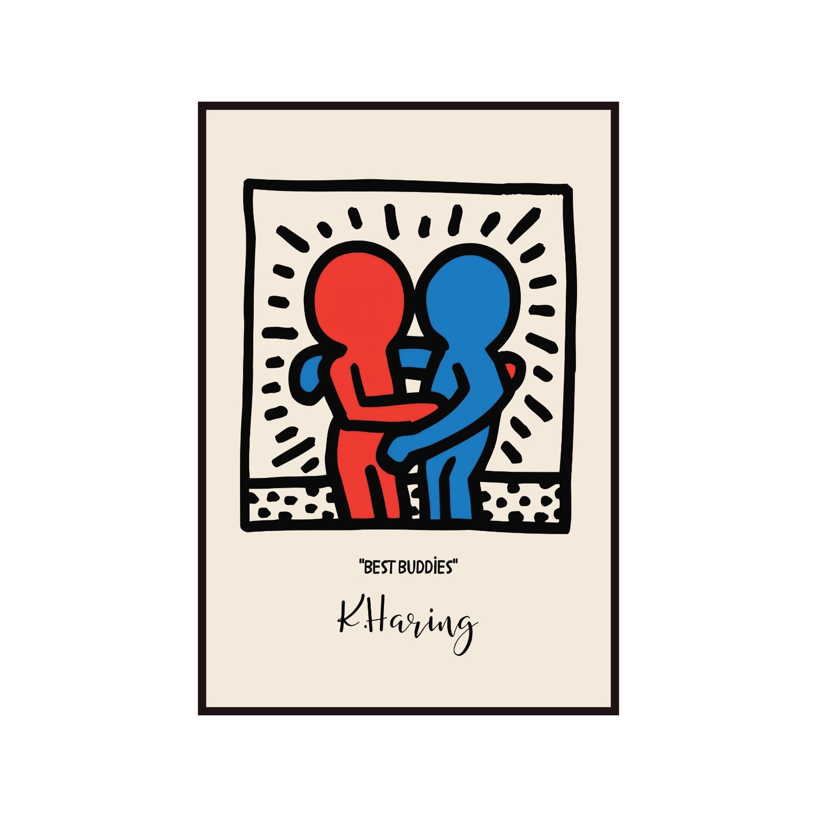 Keith Haring Best Buddies poster, street art, pop art, modernism