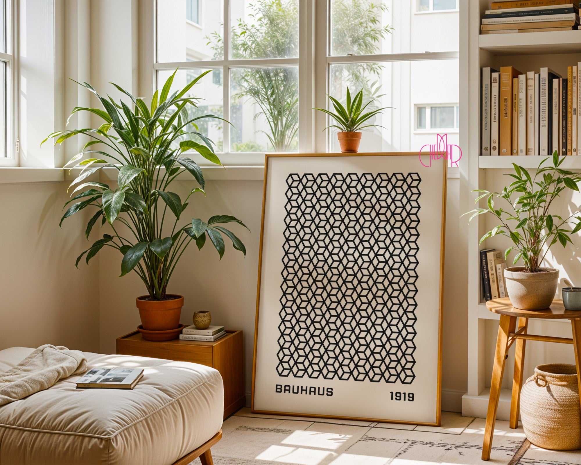 Bauhaus poster - geometric shapes, exhibition 1919, retro, vintage,