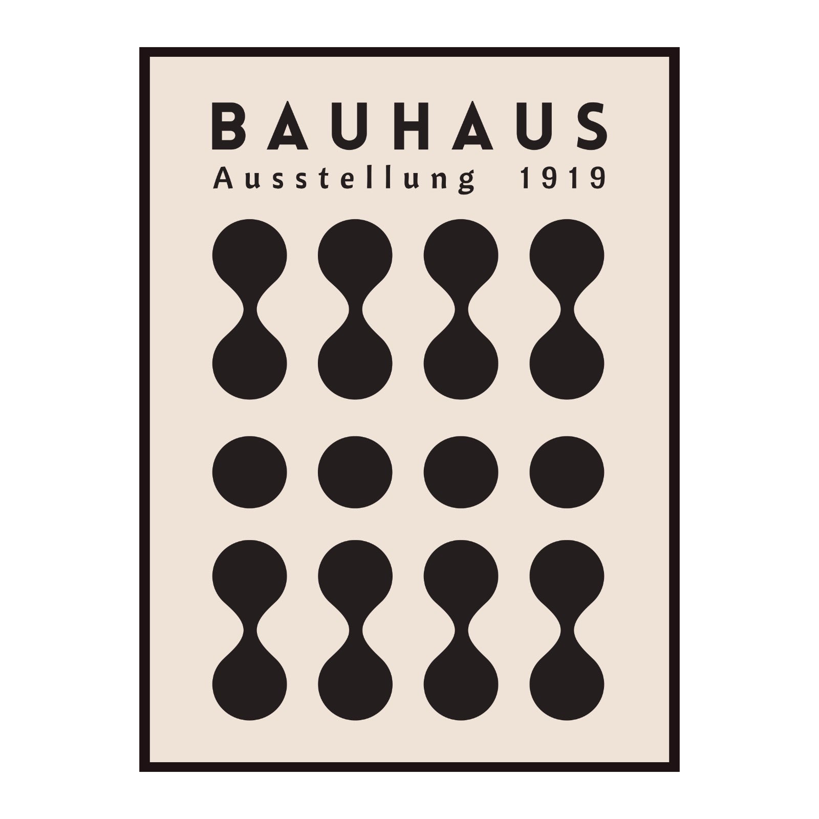 Bauhaus poster – Black dots on a beige background, exhibition 1919