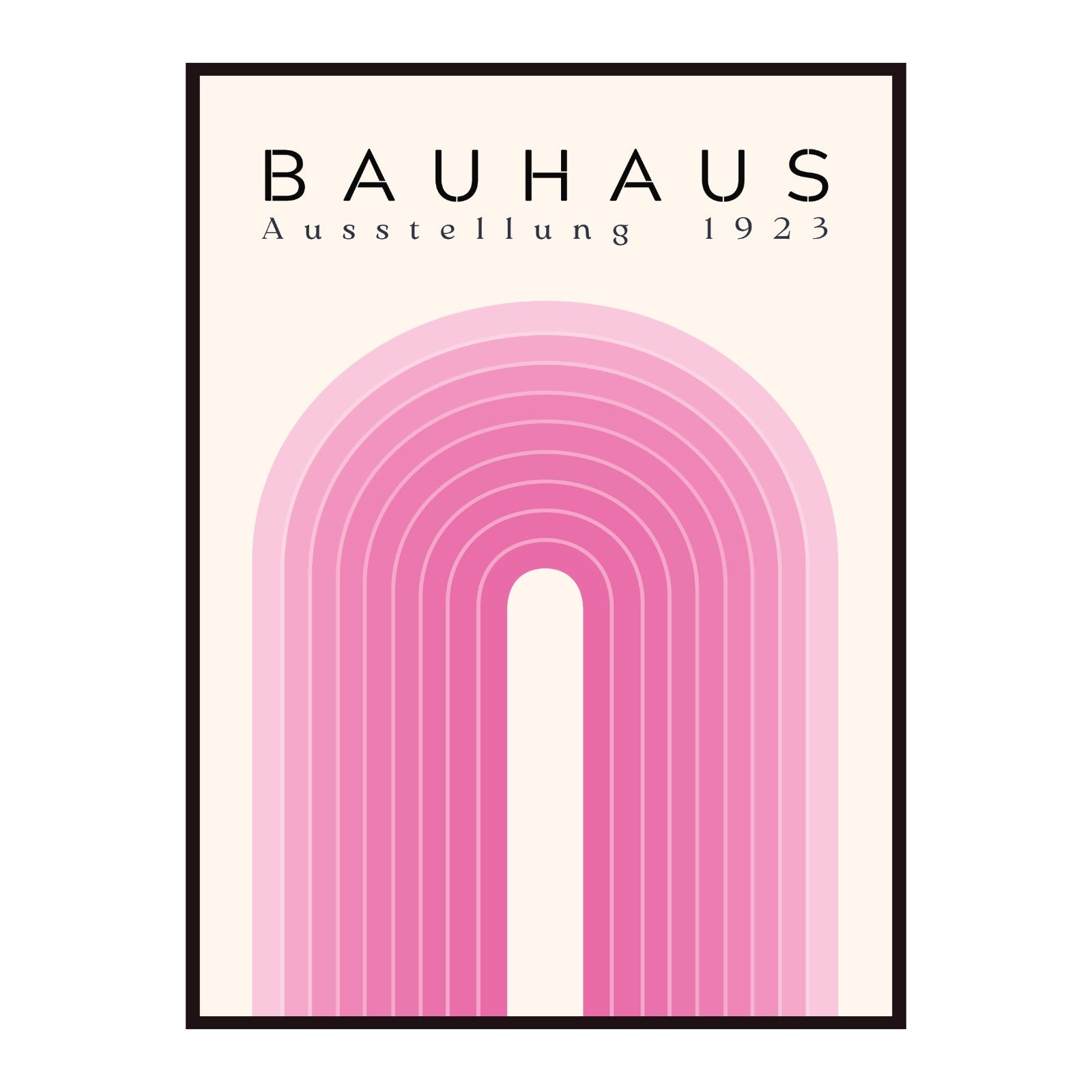Bauhaus poster – Pink lines on a beige background, exhibition 1923