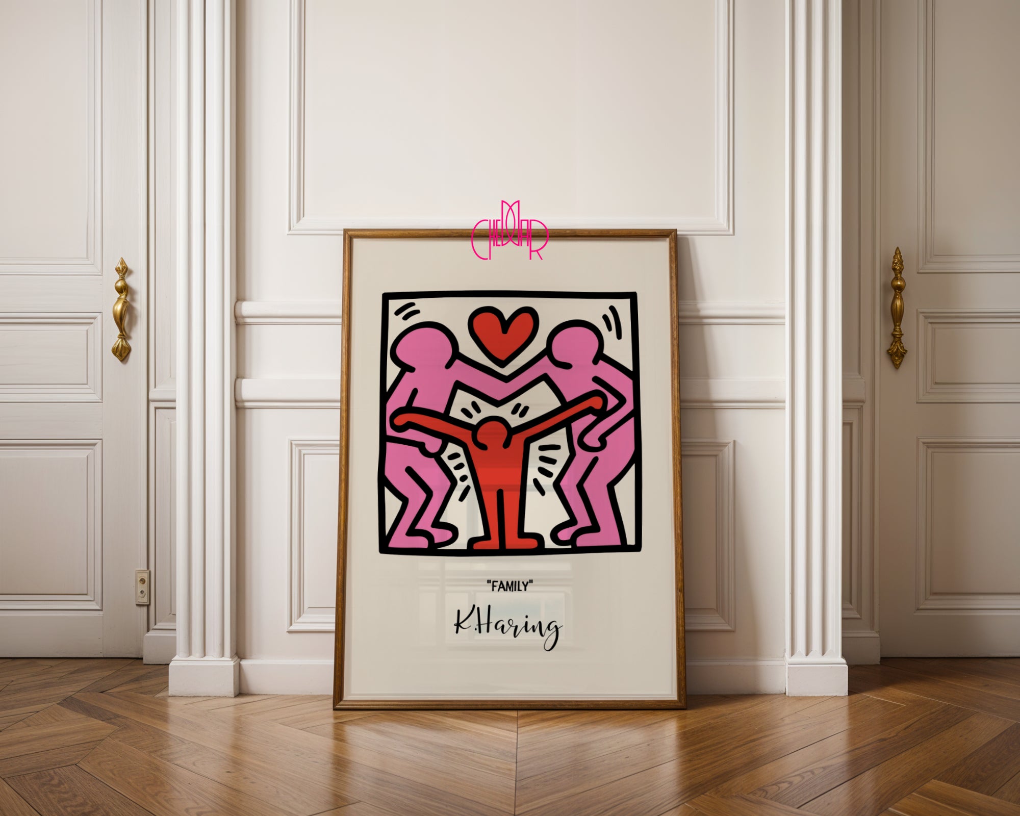 Keith Haring Family poster, family, street art, pop art