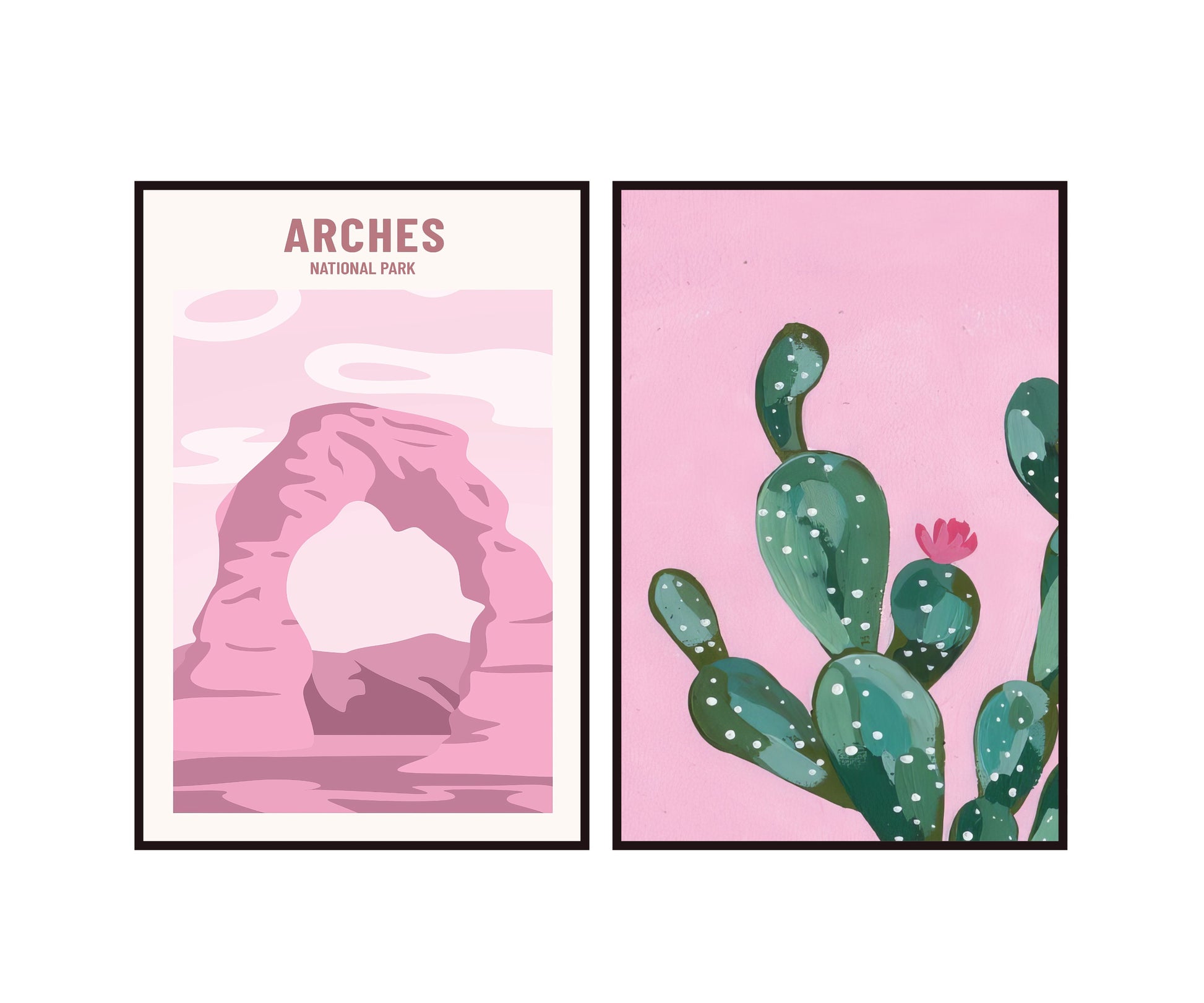 National Park and Cactus Poster, Desert and Nature, Contemporary Art