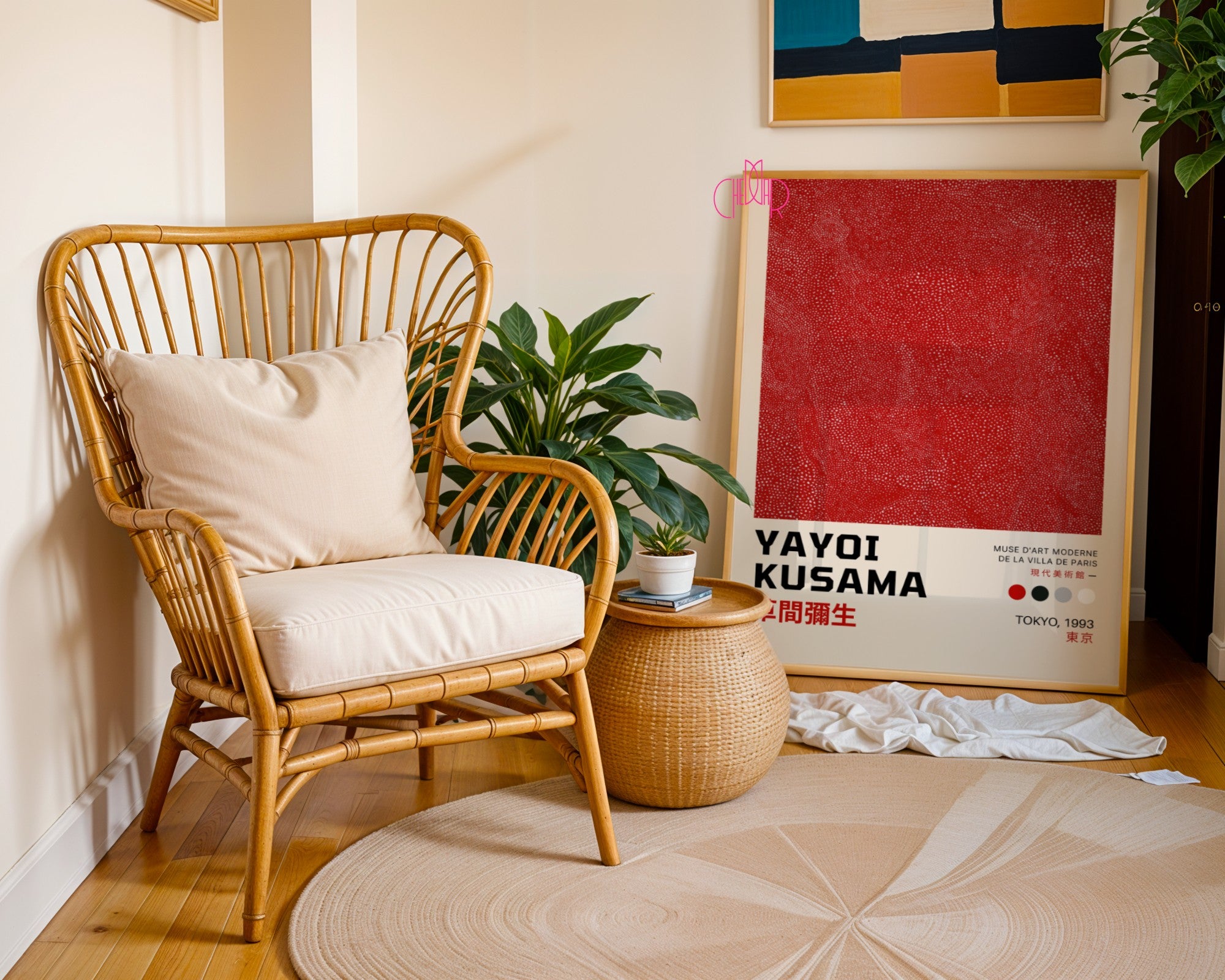 Yayoi Kusama Red Polka Dots poster, Tokyo, Japan, Museum in Paris 