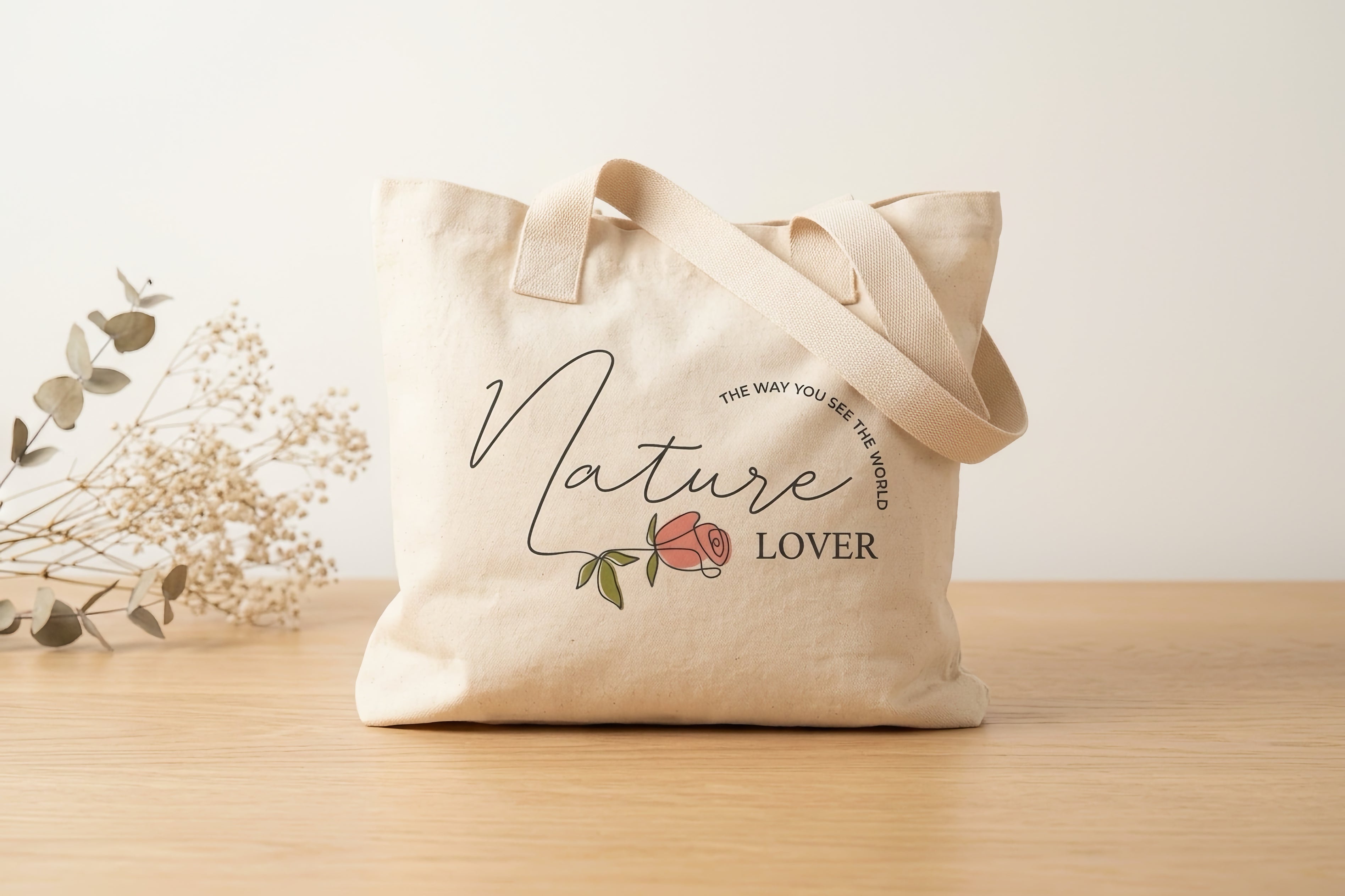 Cotton Shopper Tote Bag – Nature Lover, Spacious & Comfortable