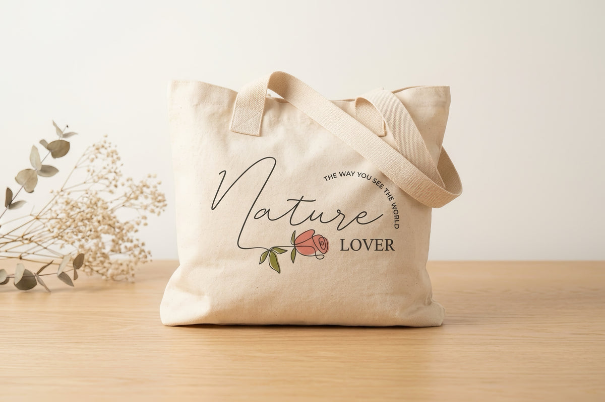Cotton Shopper Tote Bag – Nature Lover, Spacious & Comfortable