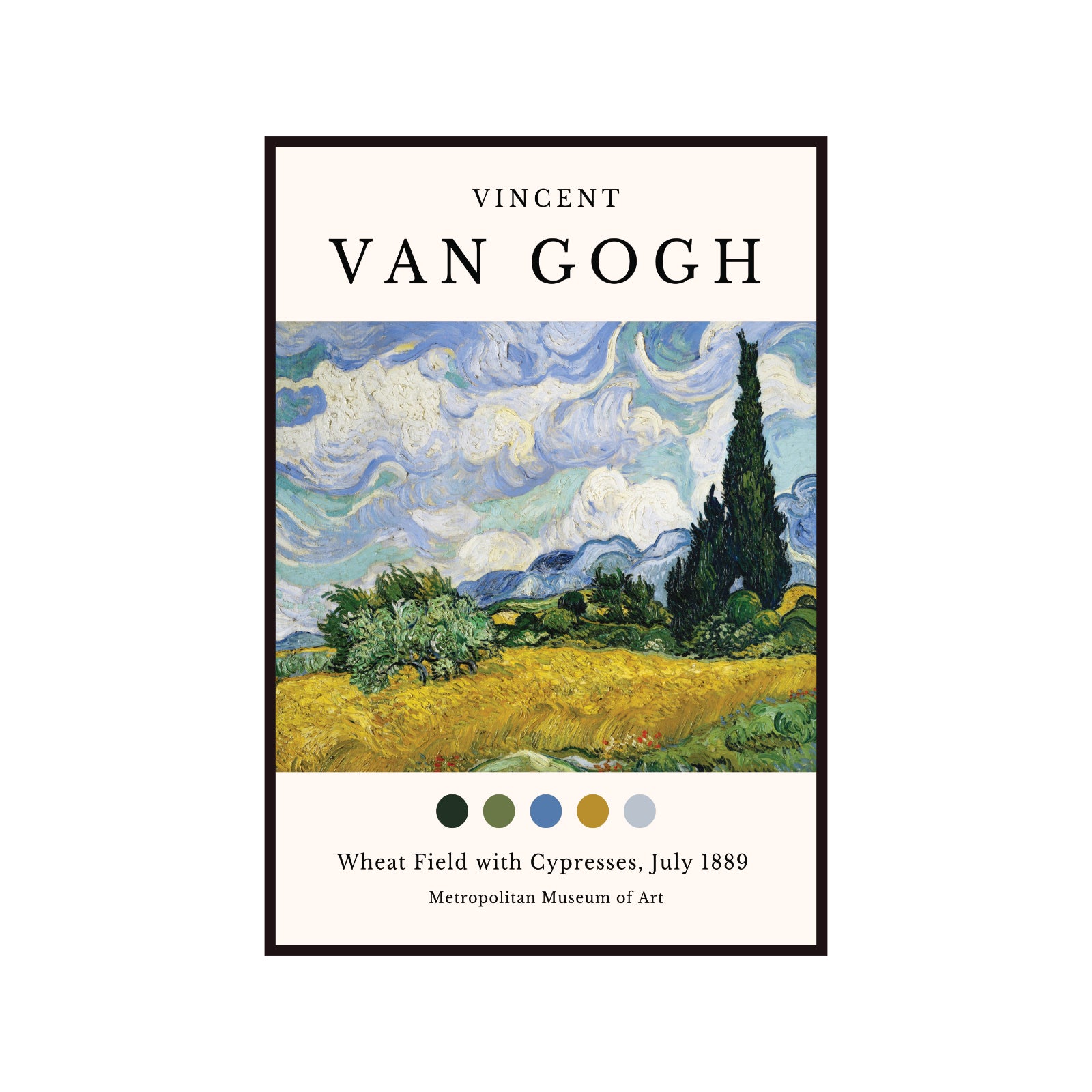 Vincent Van Gogh Wheat Field with Cypresses, New York poster