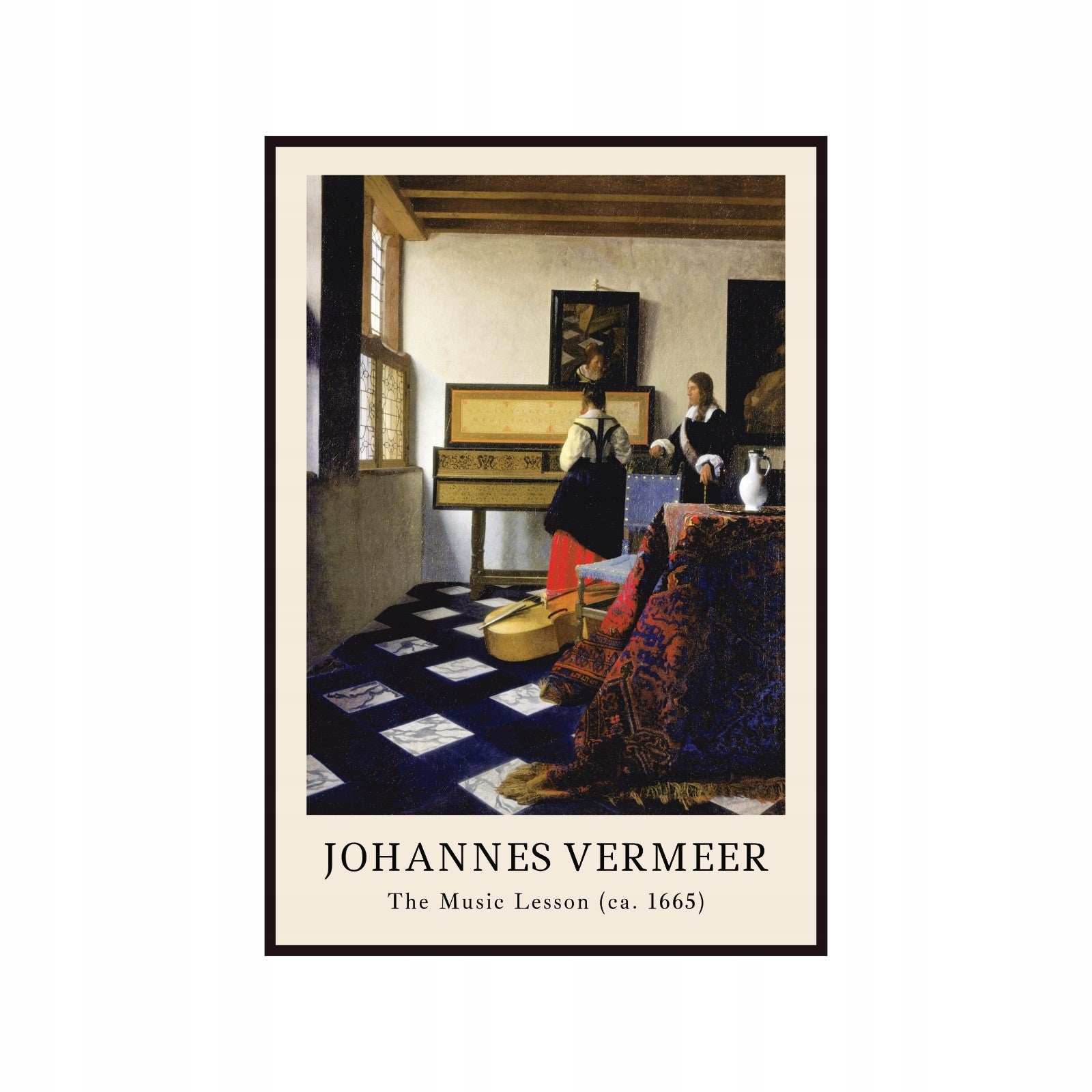 Johannes Vermeer The Music Lesson poster, piano, art, vintage