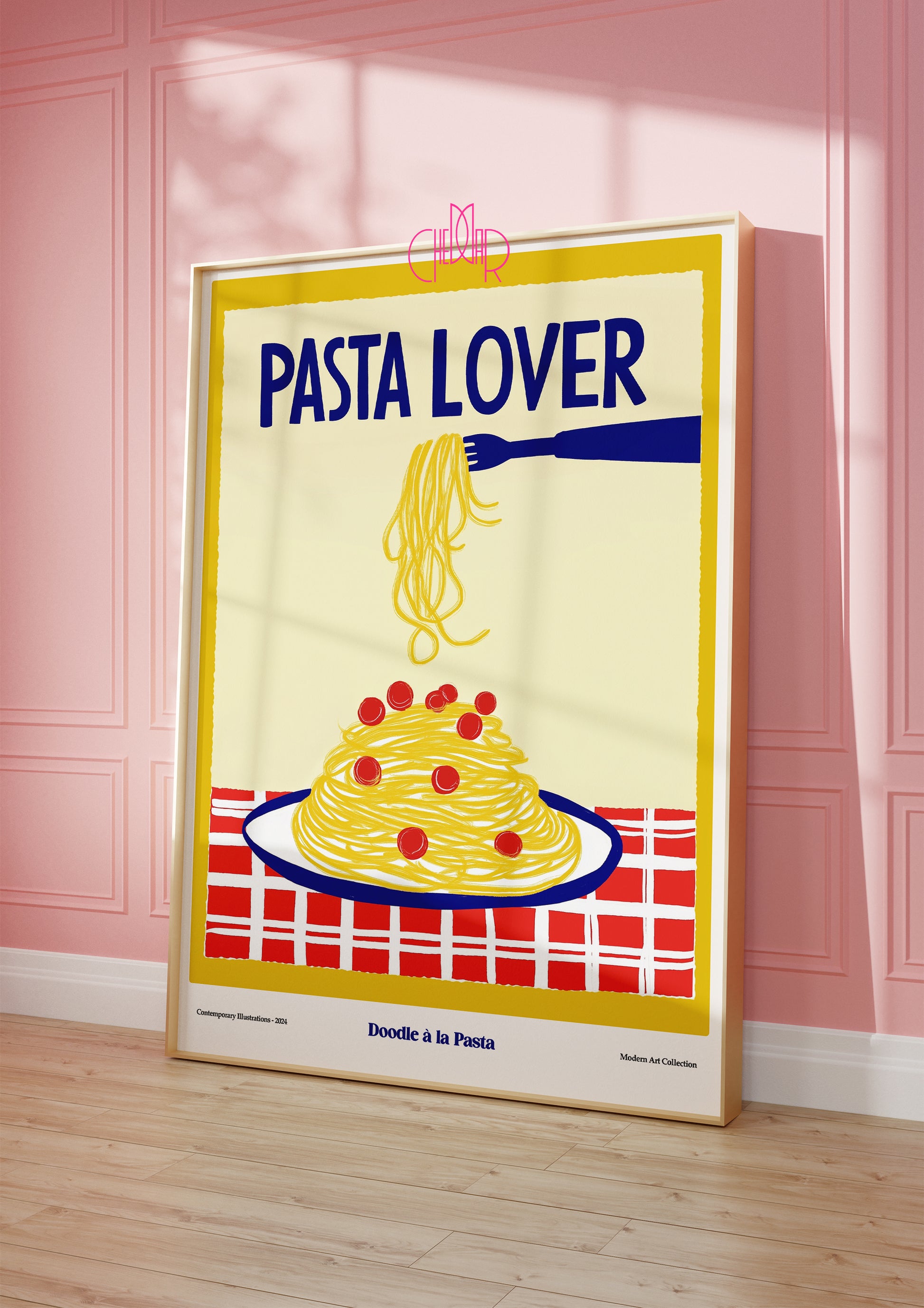 Pasta Lover modernist poster, Contemporary Art Gallery