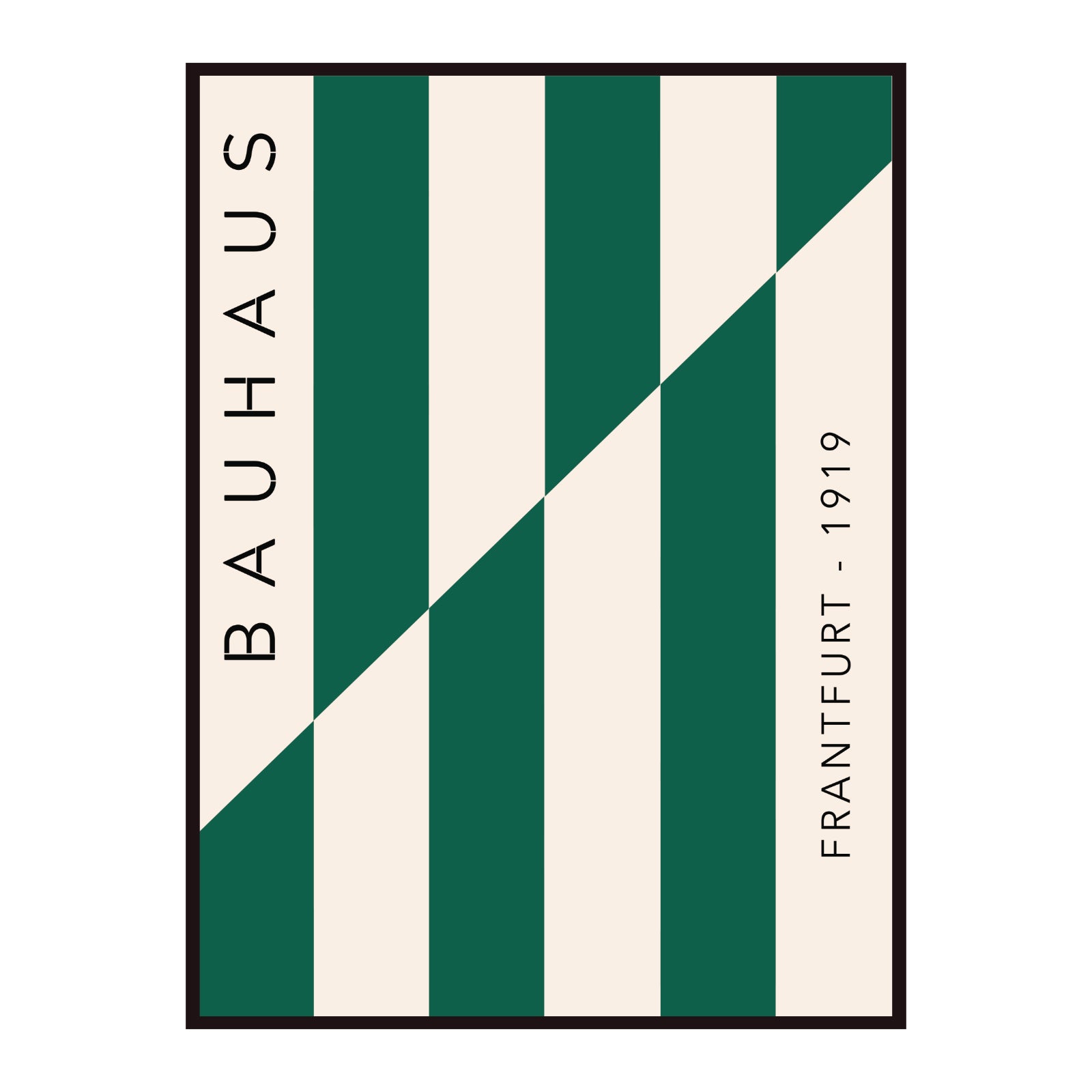 Bauhaus poster green and beige stripes, Frankfurt 1919