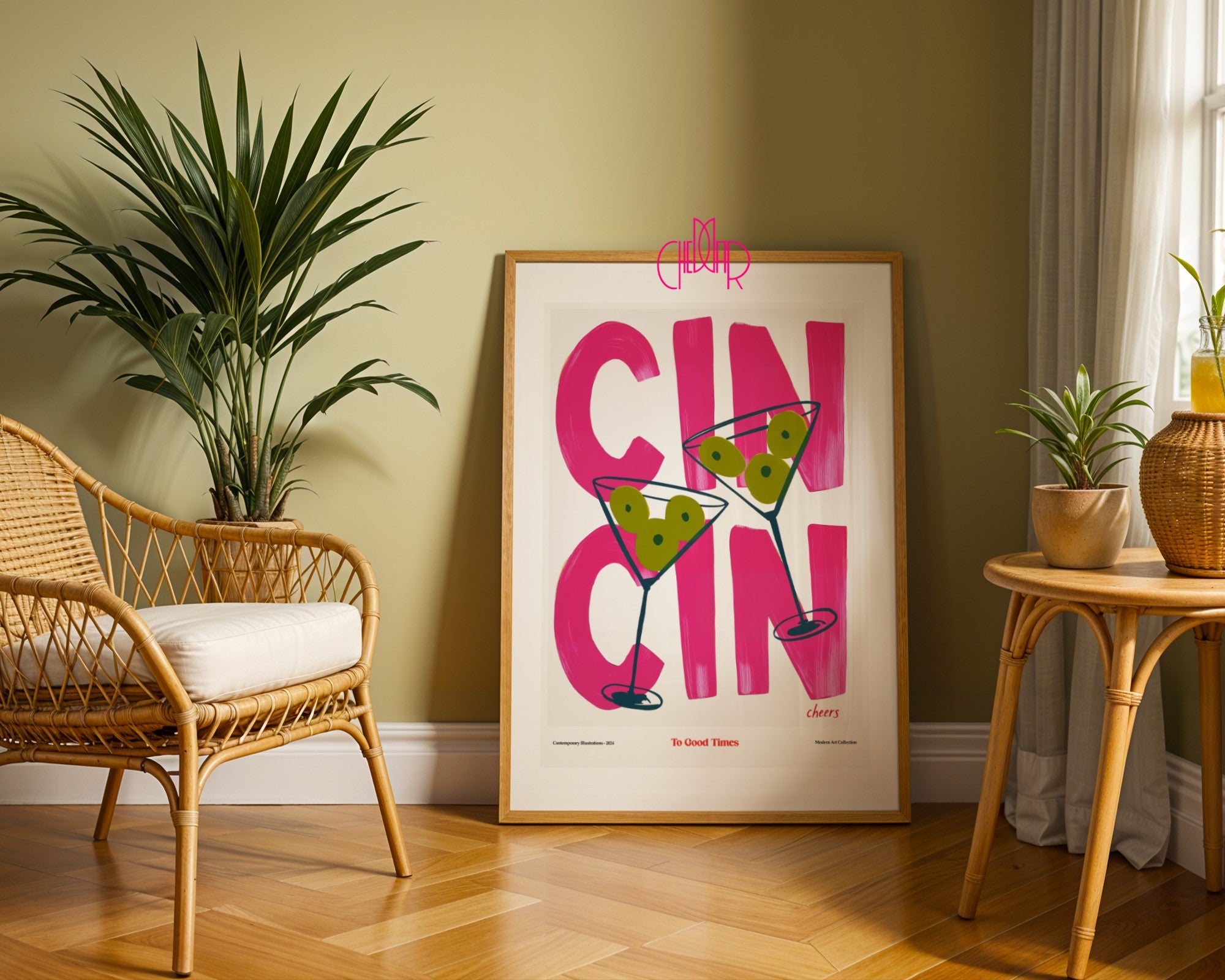Modernist poster Cin Cin- To Good Times, Cheers
