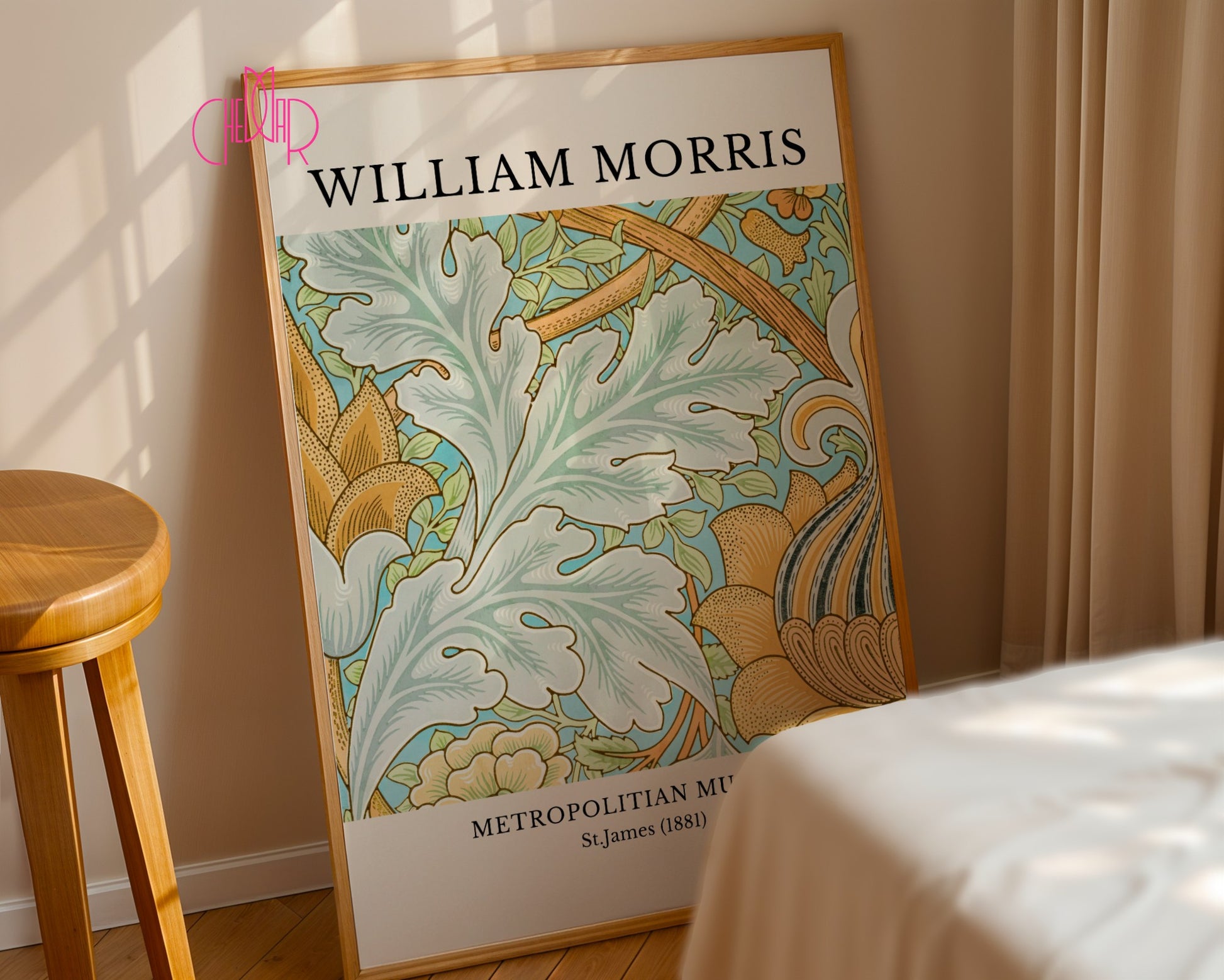 William Morris Metropolitan Museum poster, St. James 1881, flowers