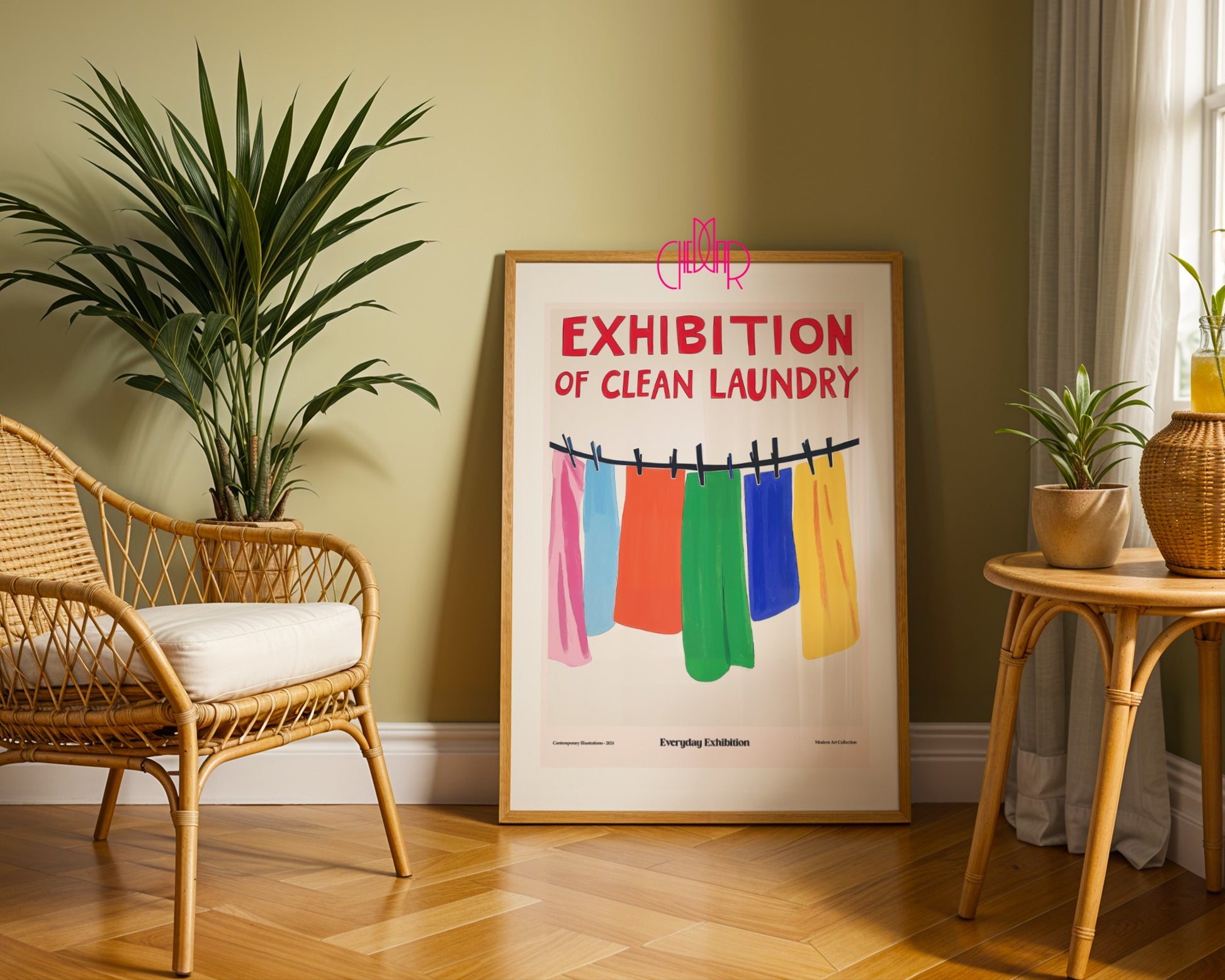 Poster Clean Laundry Exhibition, contemporary art, modernism