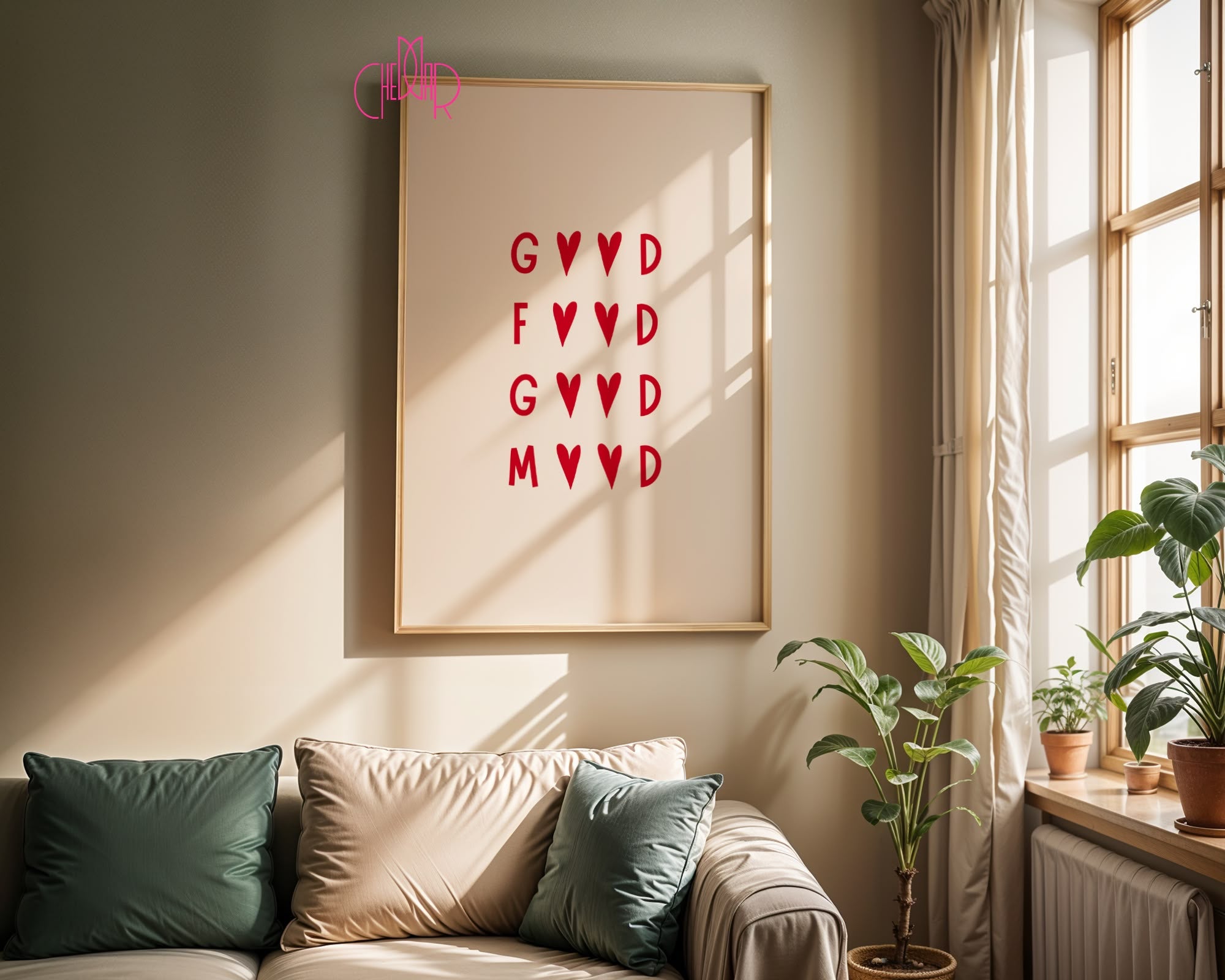 Good Food Good Mood – Typographic Hearts
