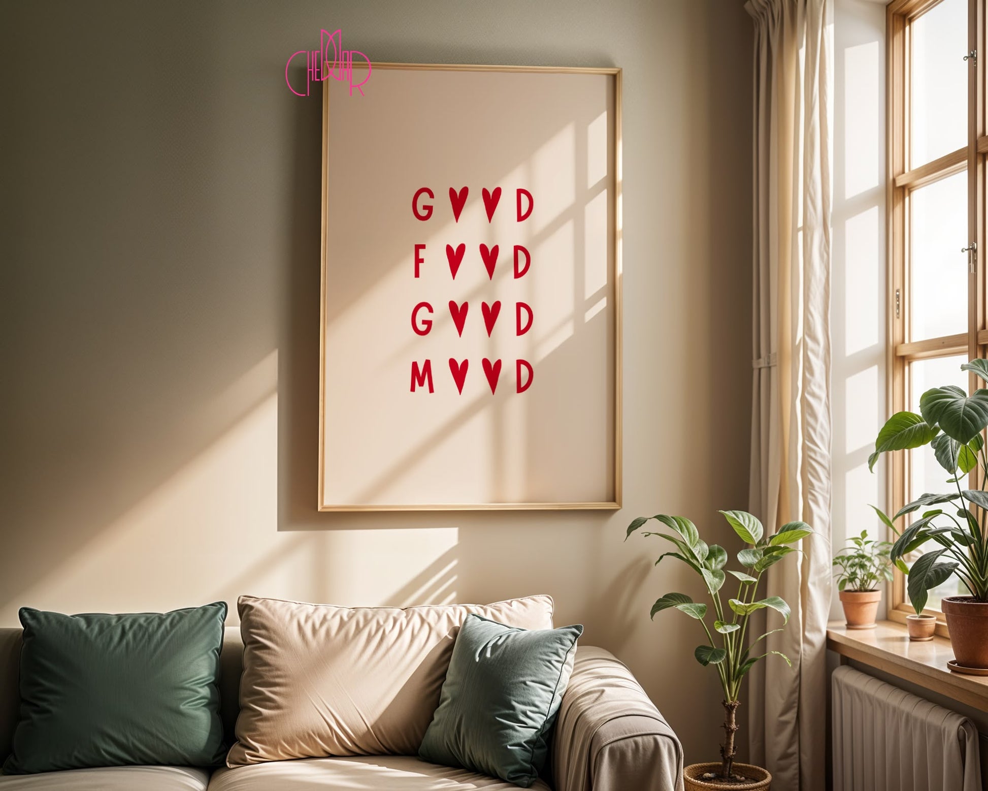 Good Food Good Mood – Typographic Hearts