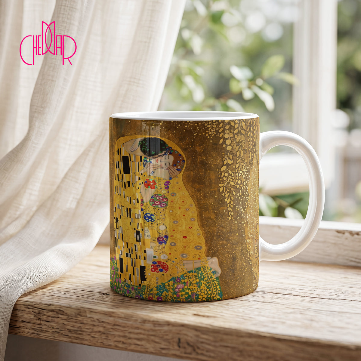 Gustav Klimt The Kiss (1907-1908) - Ceramic Art Coffee Mug | CheddarArt