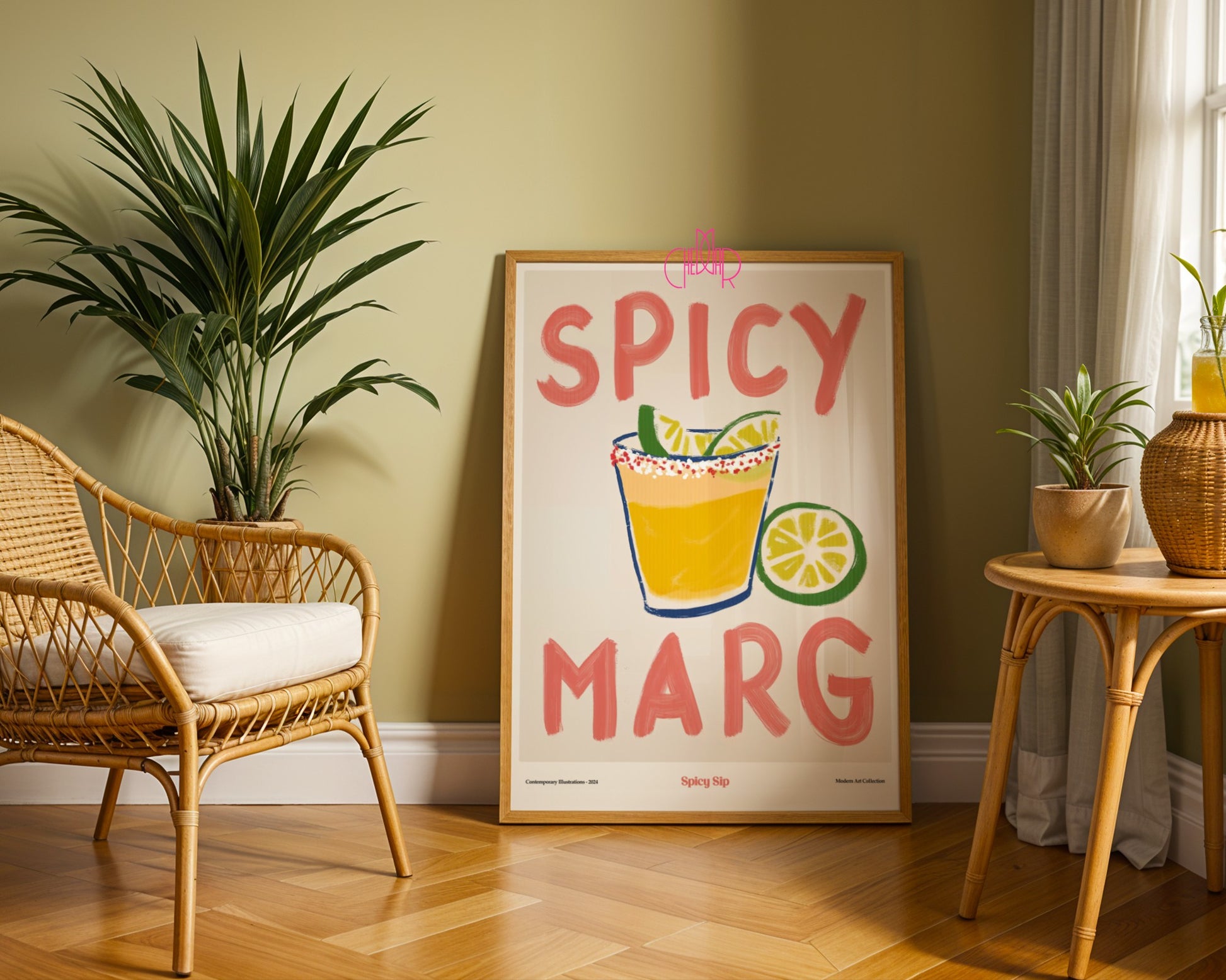 Spicy Marg, Spicy Sip poster, modernism, contemporary art