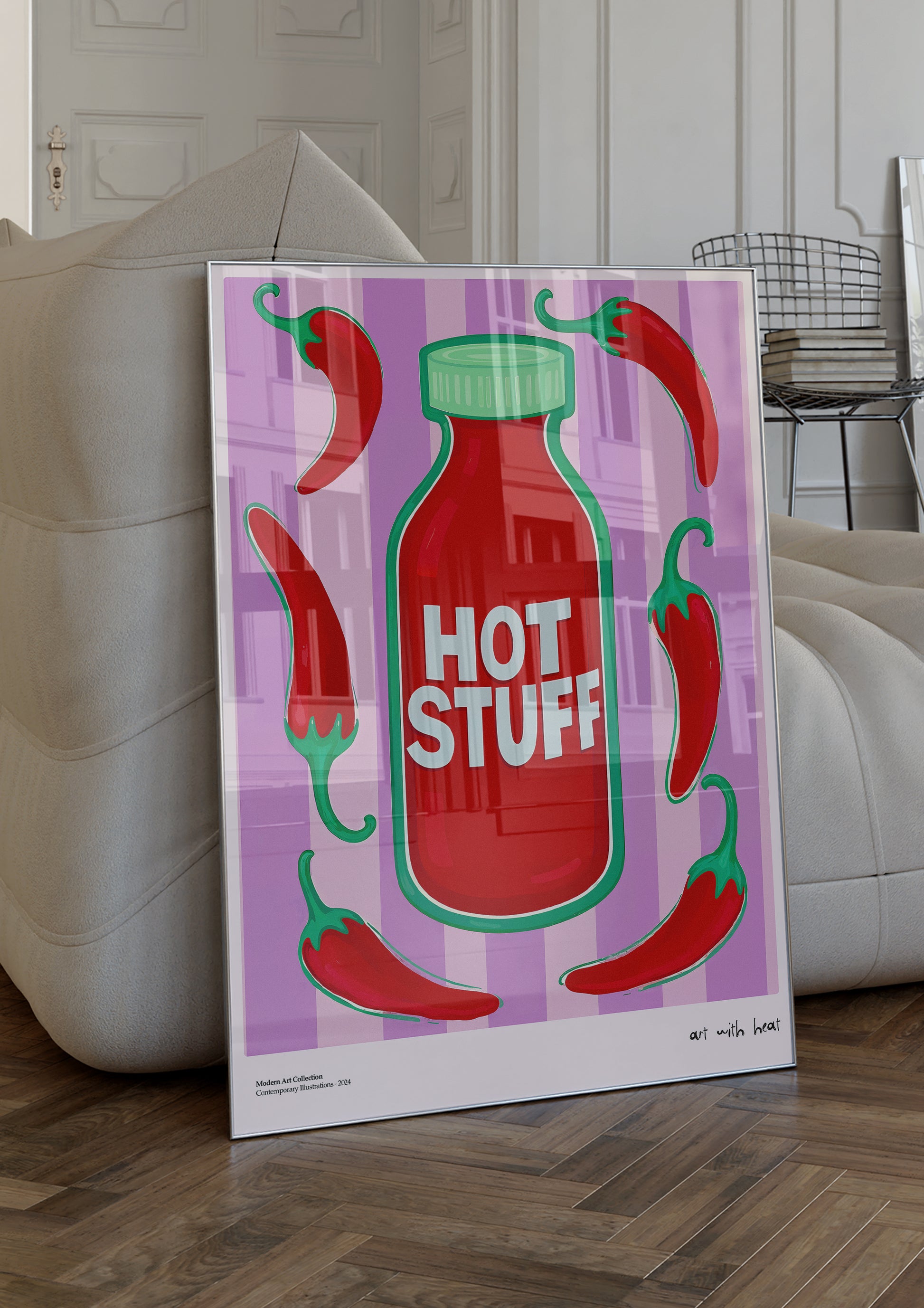 Hot Stuff Poster, Art with Heat, Modernism, Contemporary Art