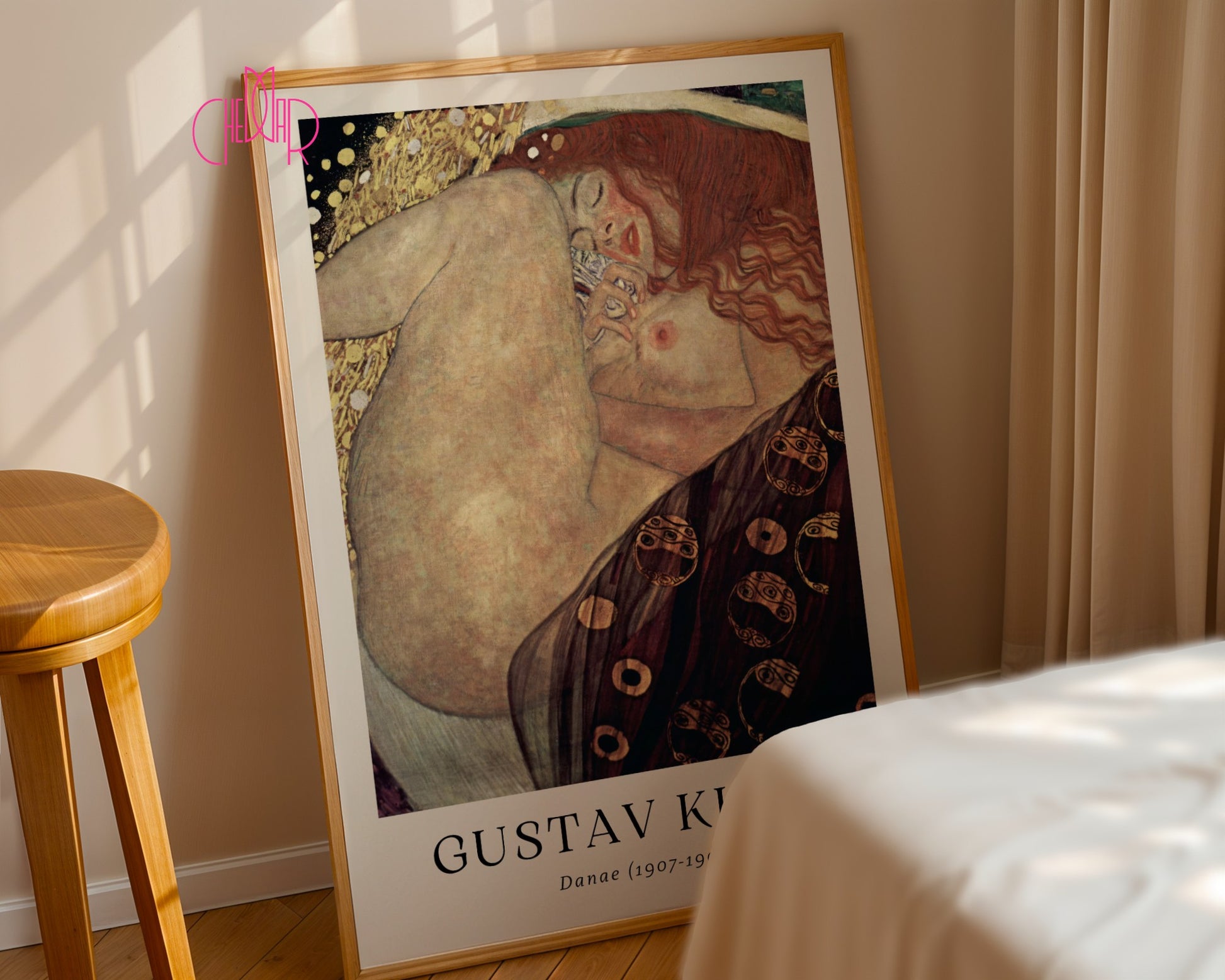 Gustav Klimt Danae poster, contemporary art, art nouveau