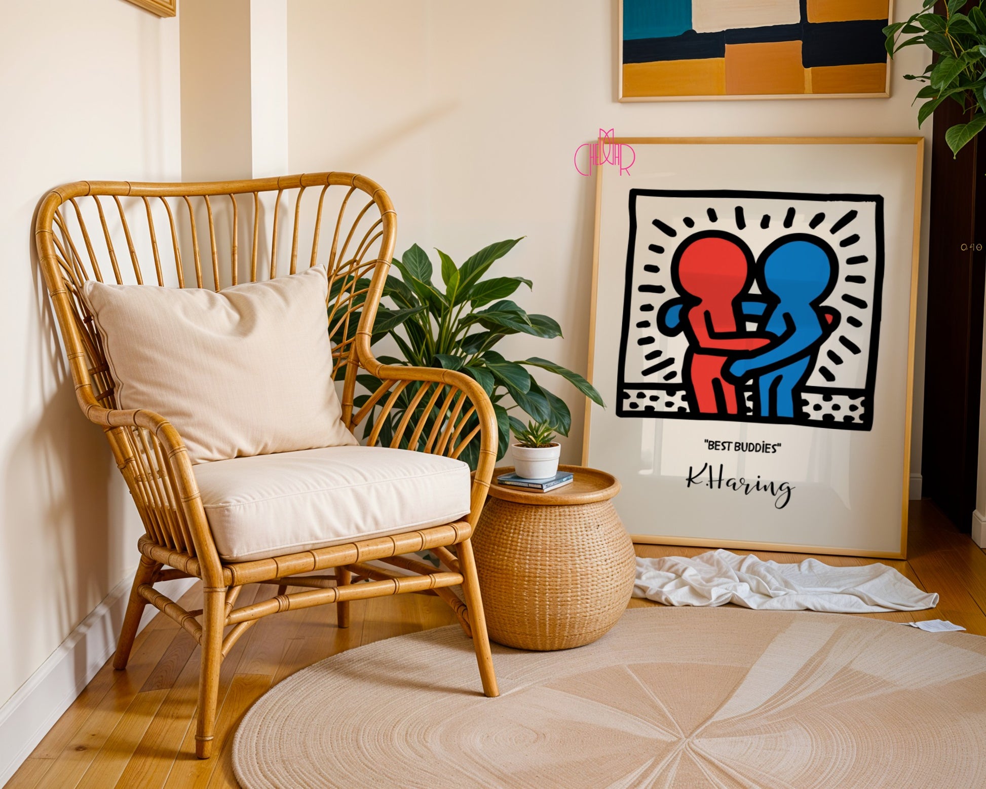 Keith Haring Best Buddies poster, street art, pop art, modernism